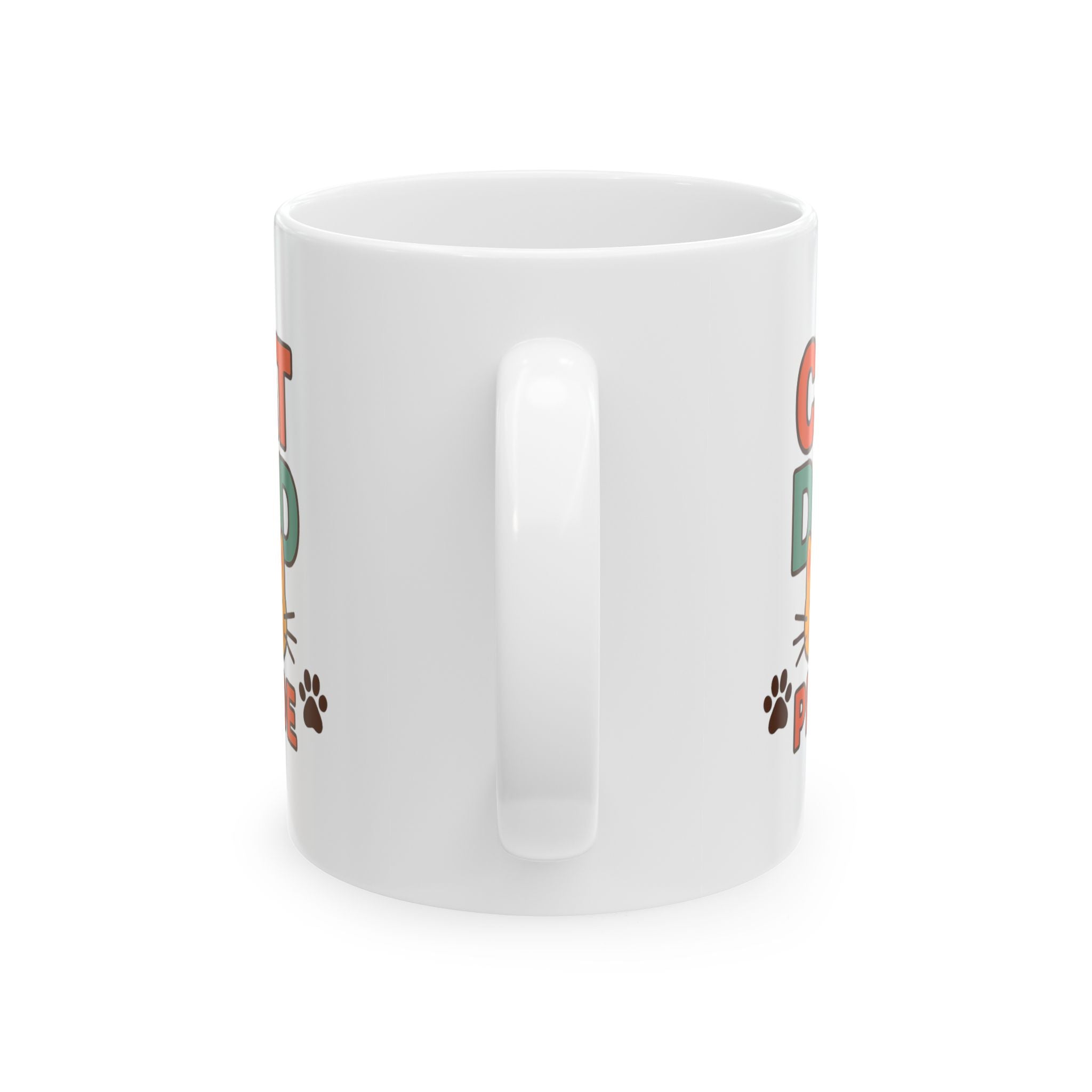Cat Dad Fueled By Coffee Coffee Mug | Funny Cat Gift | Ceramic Mug