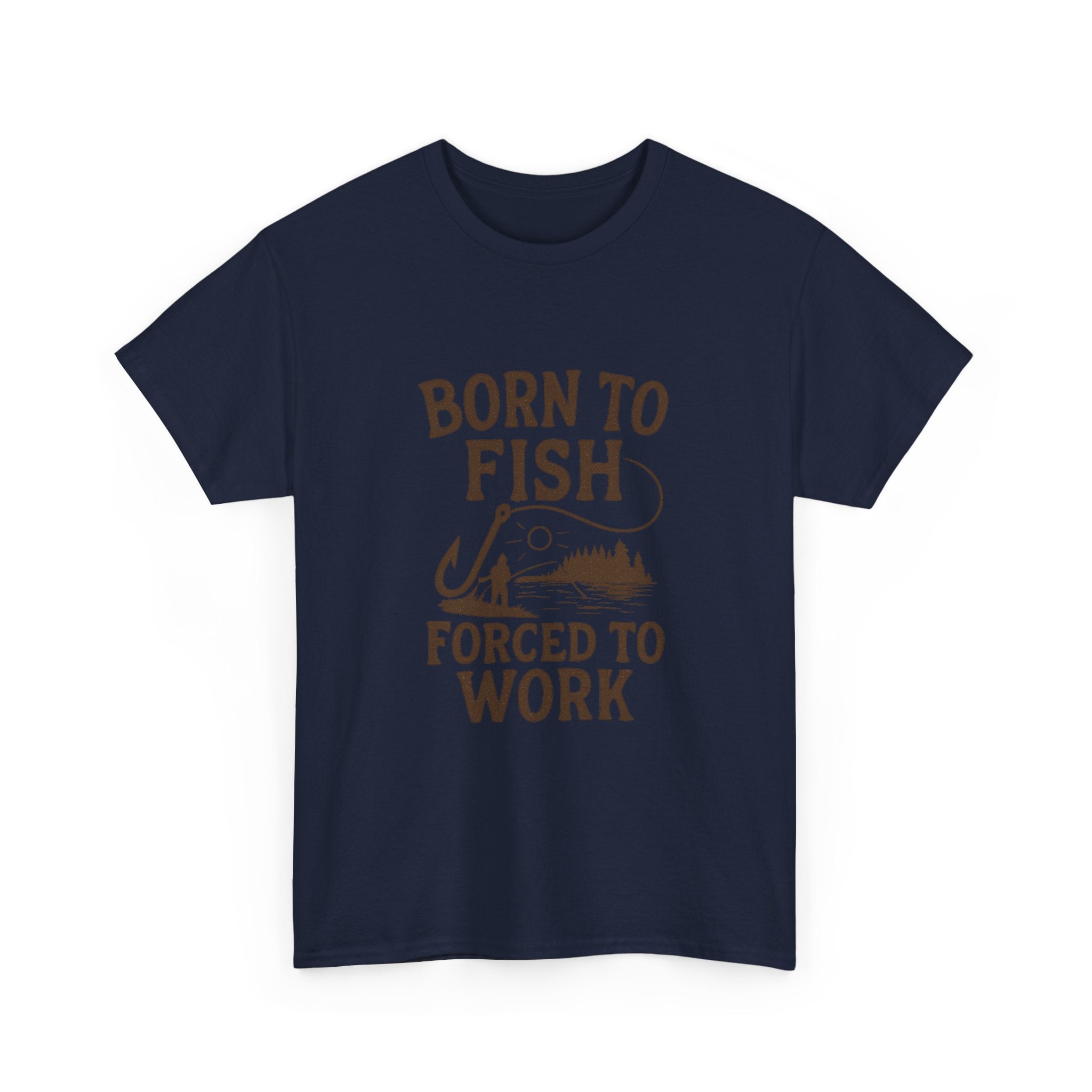 Born To Fish Forced To Work Fishing T-Shirt | Fishing Lover Gift | Graphic Tee