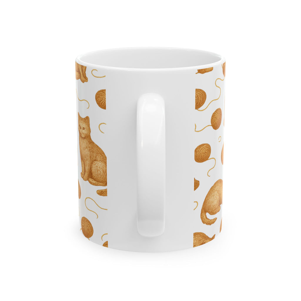 Vintage Cats With Yarn Full Wrap Coffee Mug | Cats Gift | Ceramic Mug
