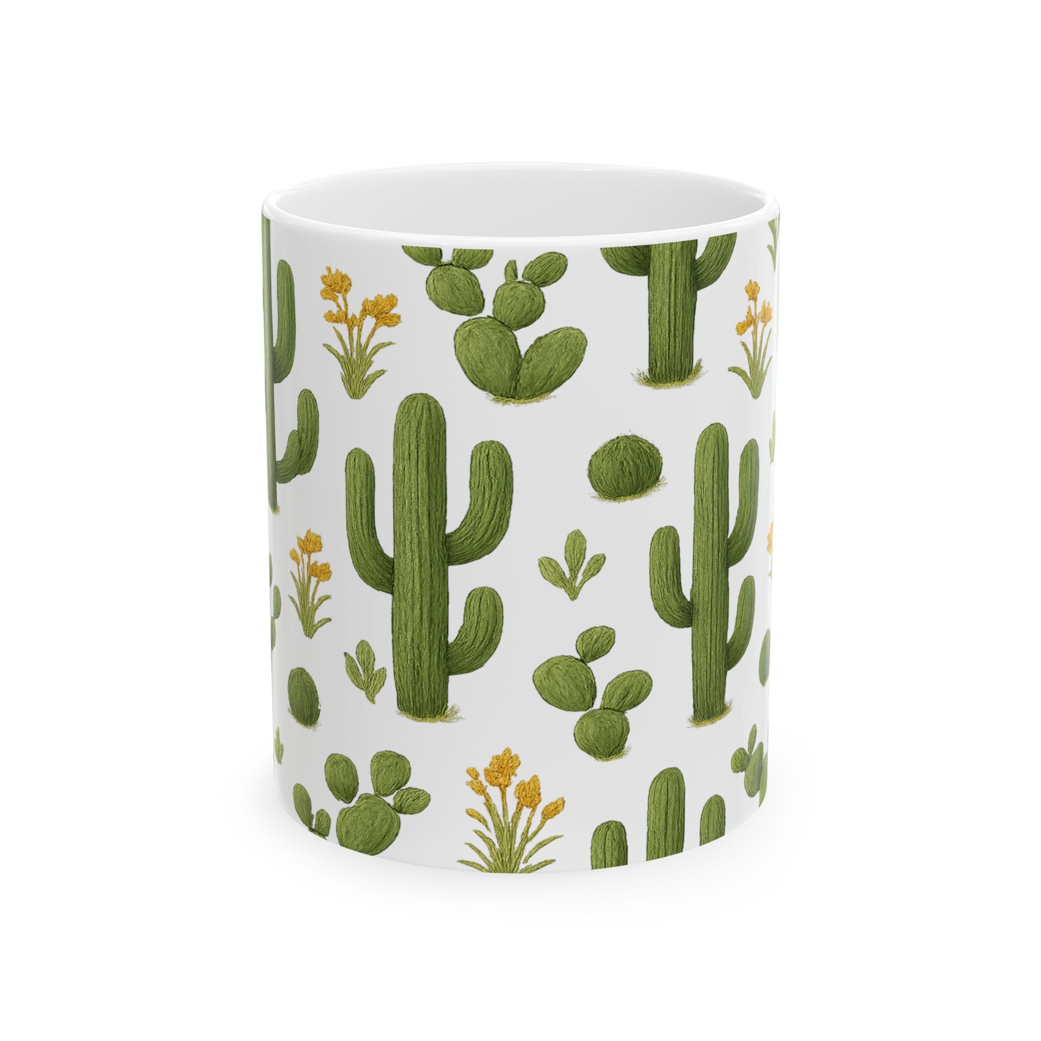 Botanical Saguaro Cactus Desert Pattern Coffee Mug | Cactus Lover Gift | Ceramic Mug
