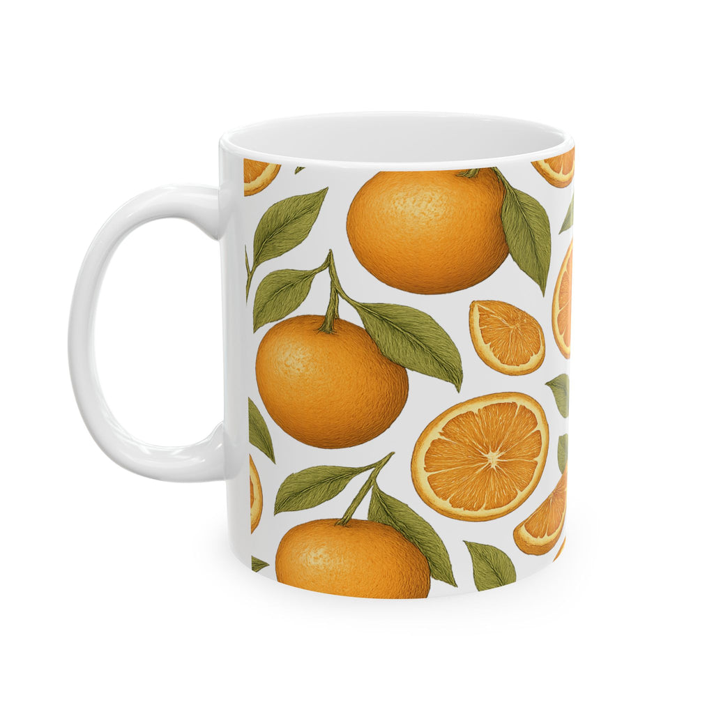 Botanical Oranges Pattern Coffee Mug | Fruit Lover Gift | Ceramic Mug