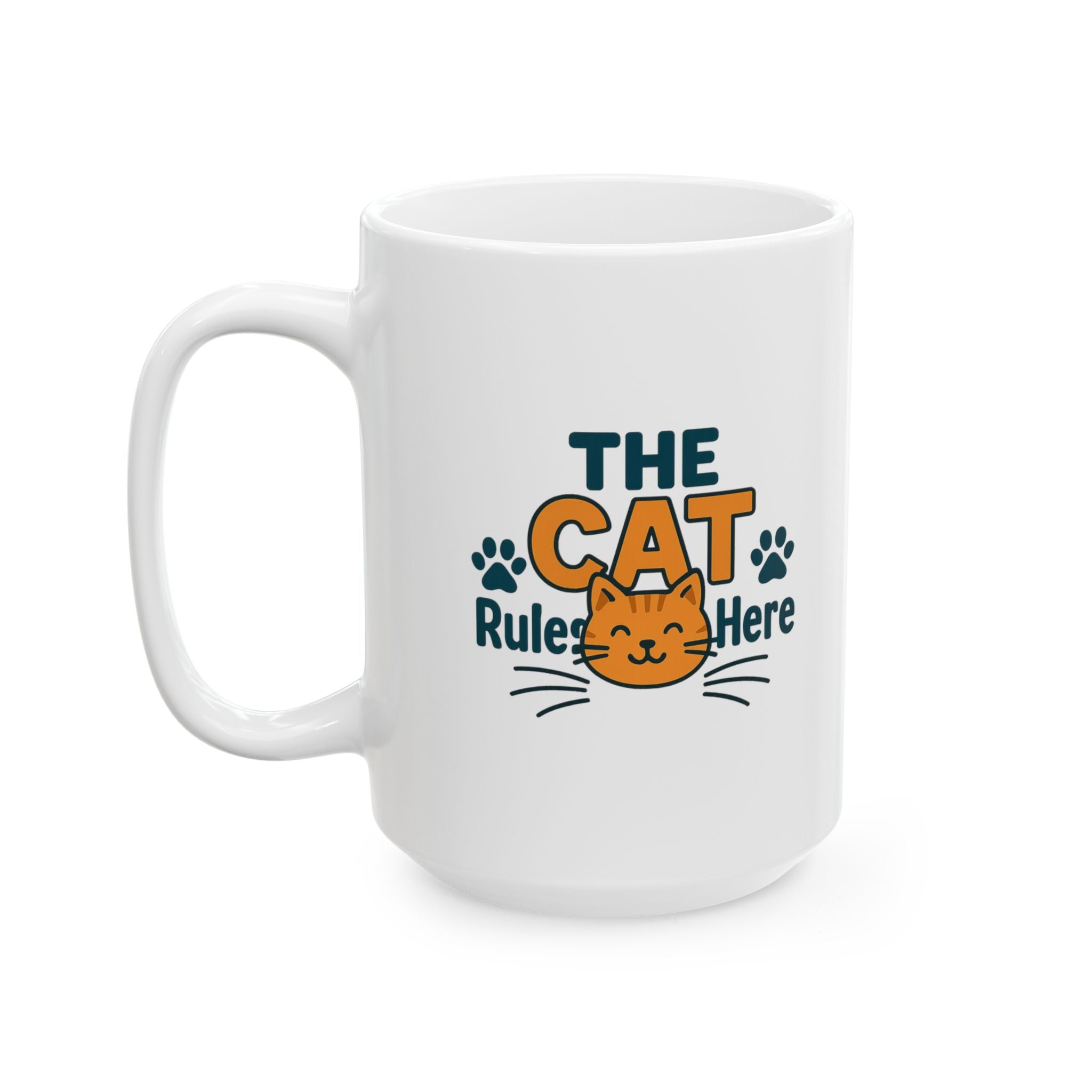 The Cat Is The Boss Here Coffee Mug | Funny Cat Owner Gift | Ceramic Mug
