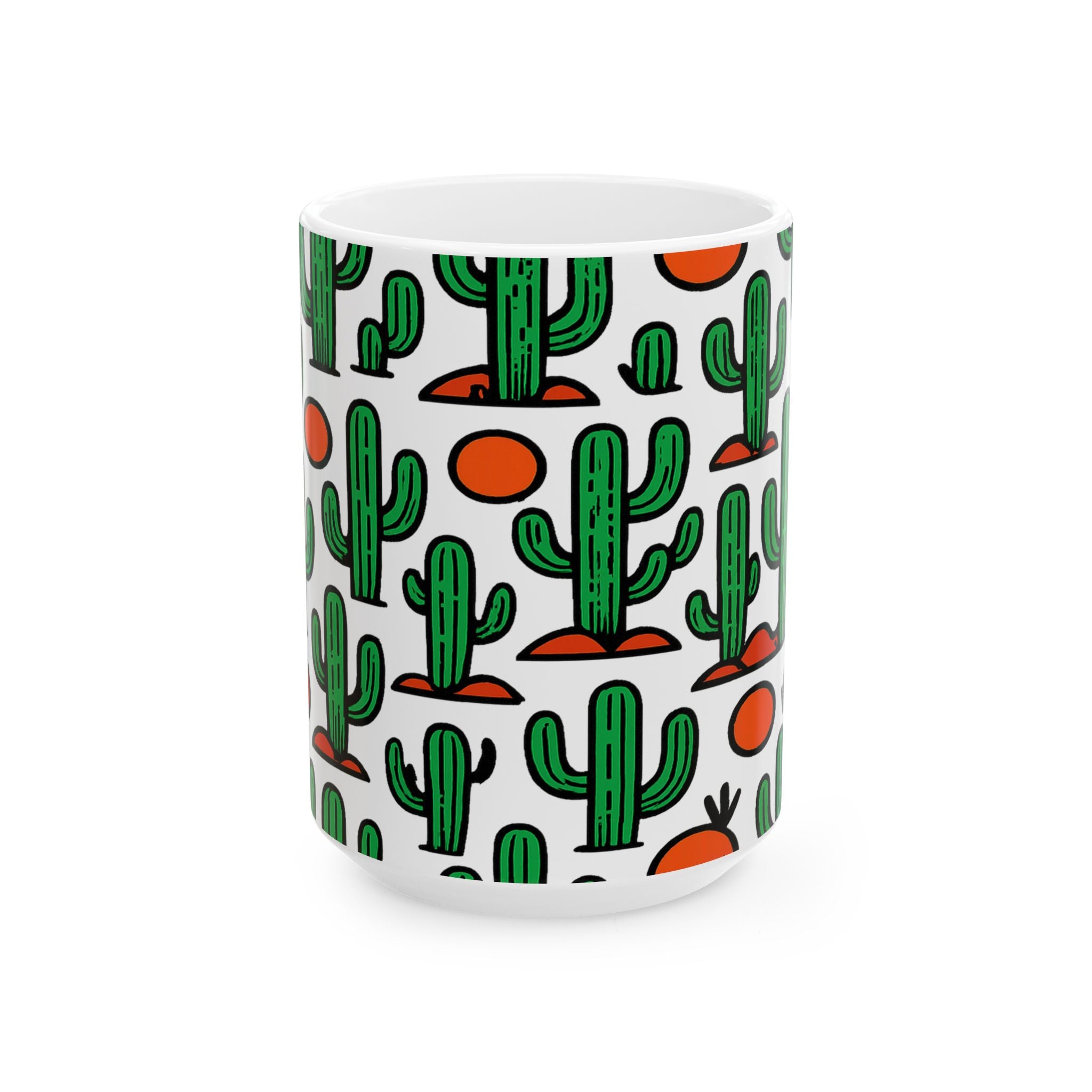 Bold Saguaro Cactus Desert Full Wrap Coffee Mug | Cactus Gift | Ceramic Mug