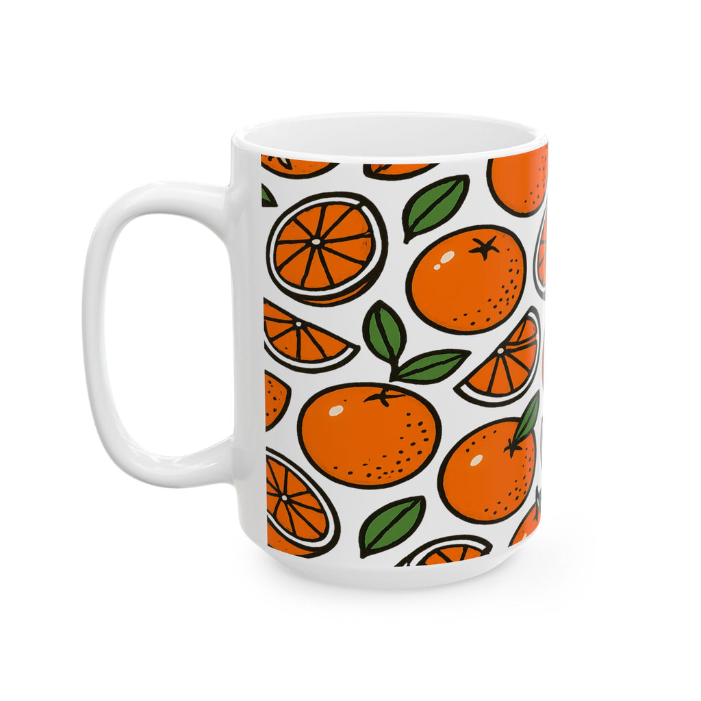 Bold Oranges Pattern Coffee Mug | Fruit Lover Gift | Ceramic Mug