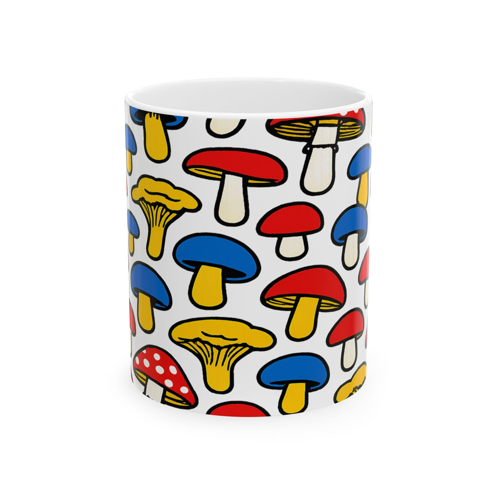 Bold Forest Mushrooms Full Wrap Coffee Mug | Mushrooms Gift | Ceramic Mug