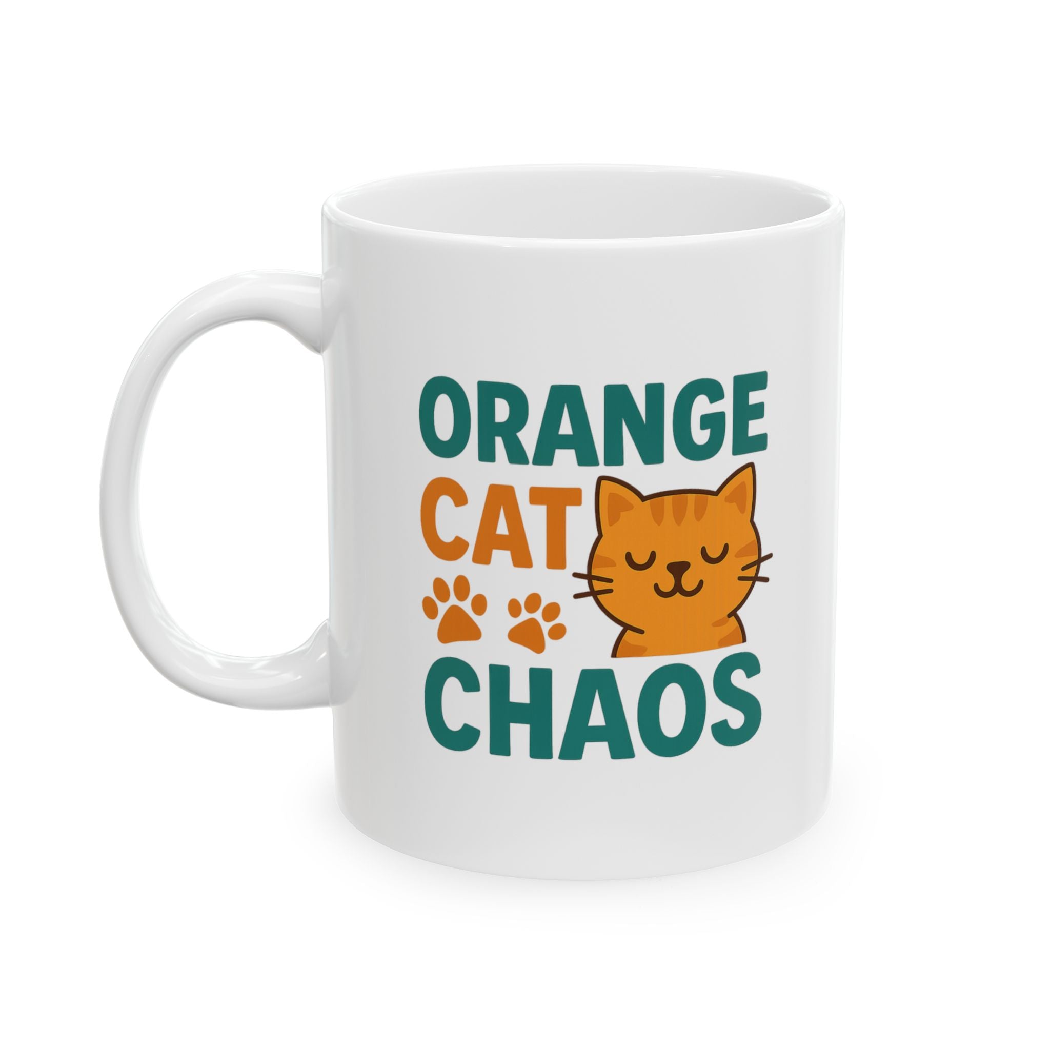 Orange Cats Choose Chaos Coffee Mug | Funny Cat Gift | Ceramic Mug