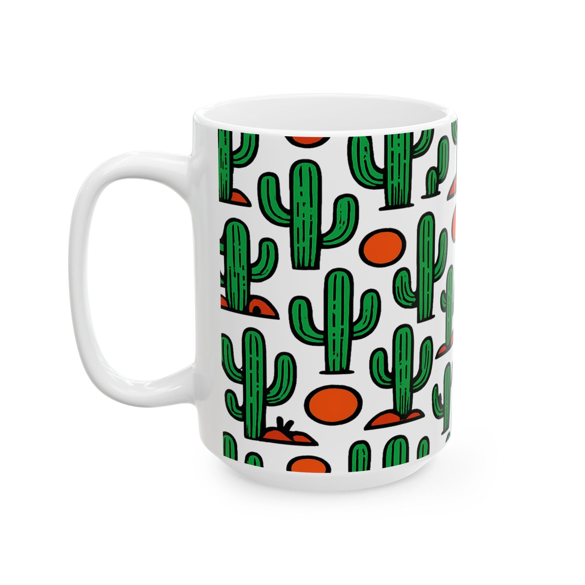 Bold Saguaro Cactus Desert Full Wrap Coffee Mug | Cactus Gift | Ceramic Mug