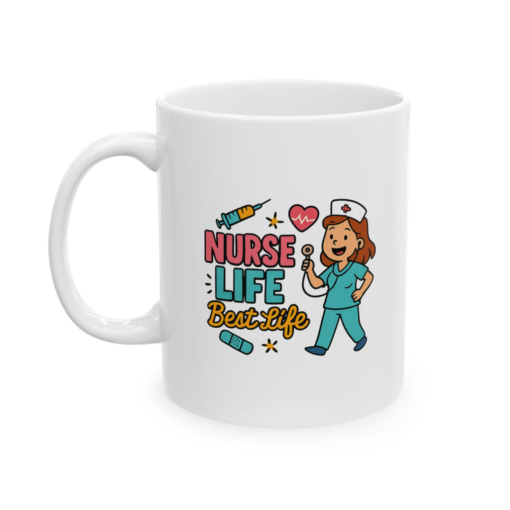 Nurse Life Coffee And Saving Lives Coffee Mug | Funny Nurse Humor | Ceramic Mug