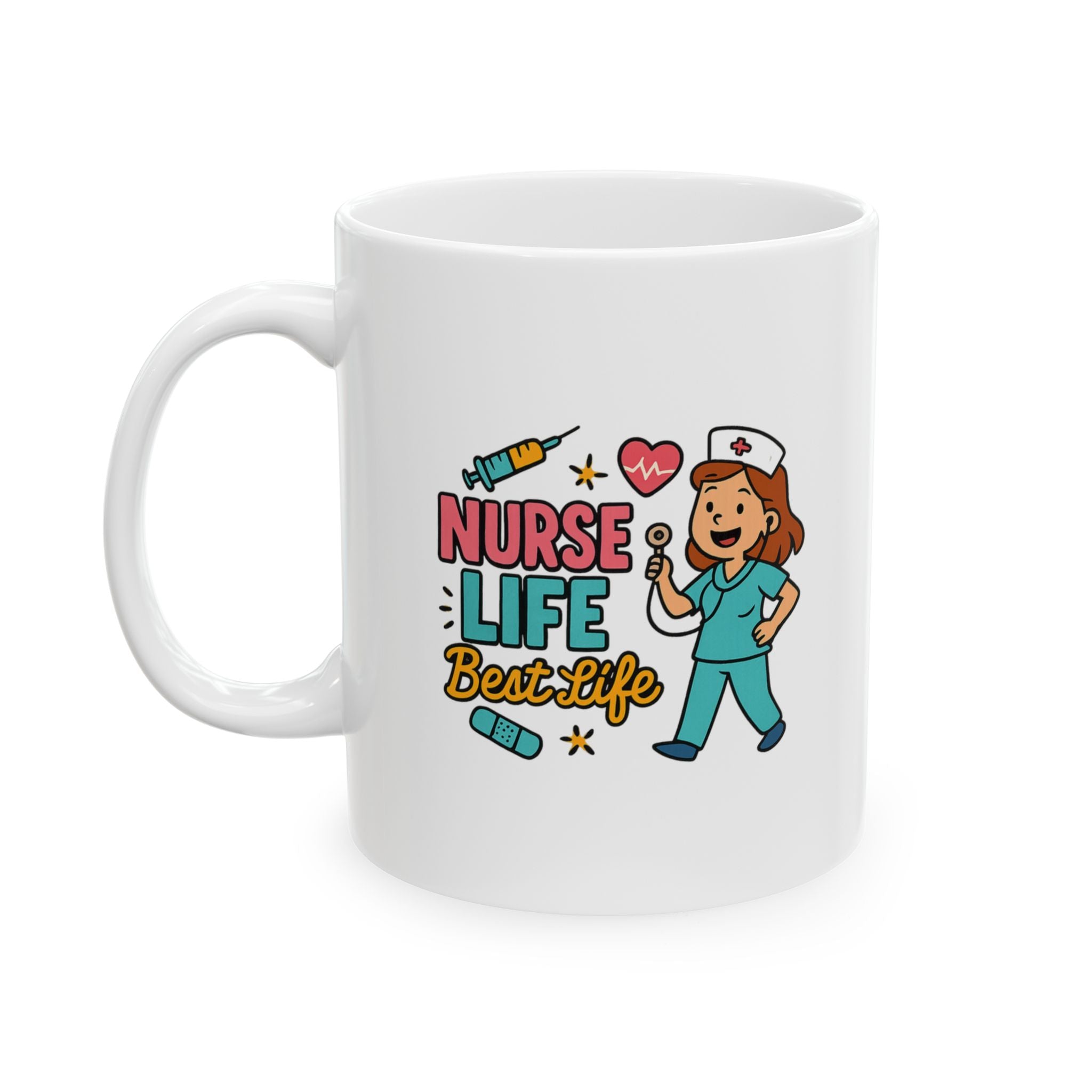 Nurse Life Coffee And Saving Lives Coffee Mug | Funny Nurse Humor | Ceramic Mug