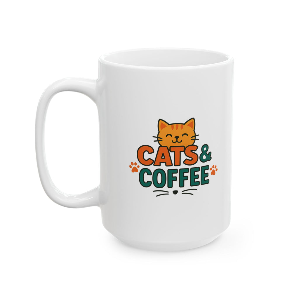 Mornings Are Better With Coffee And Cats Coffee Mug | Cat Mom Humor | Ceramic Mug