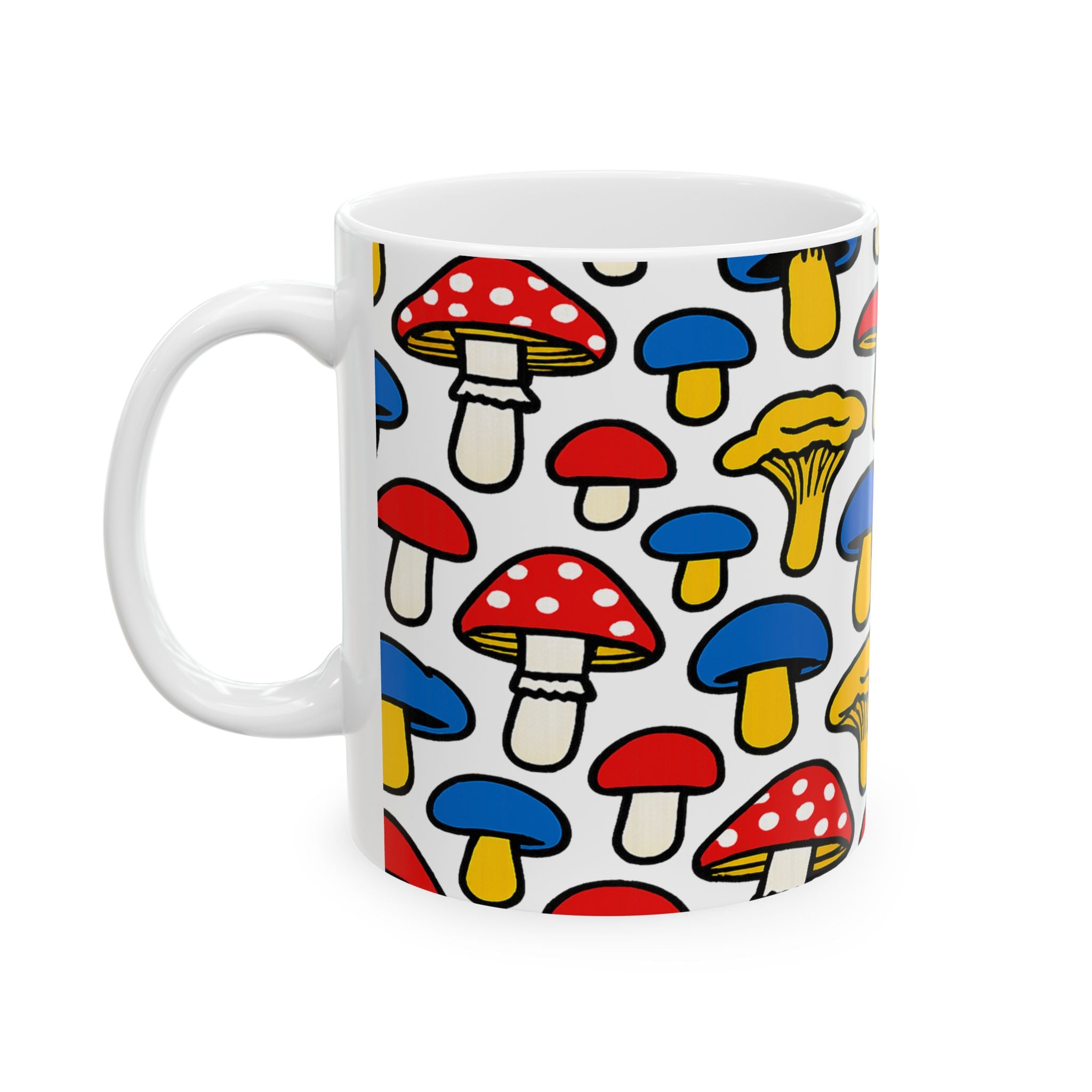 Bold Forest Mushrooms Full Wrap Coffee Mug | Mushrooms Gift | Ceramic Mug