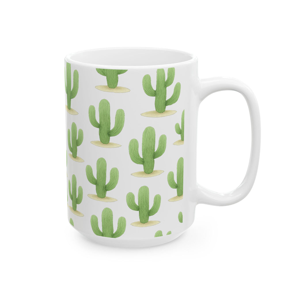 Watercolor Saguaro Cactus Desert Full Wrap Coffee Mug | Cactus Gift | Ceramic Mug