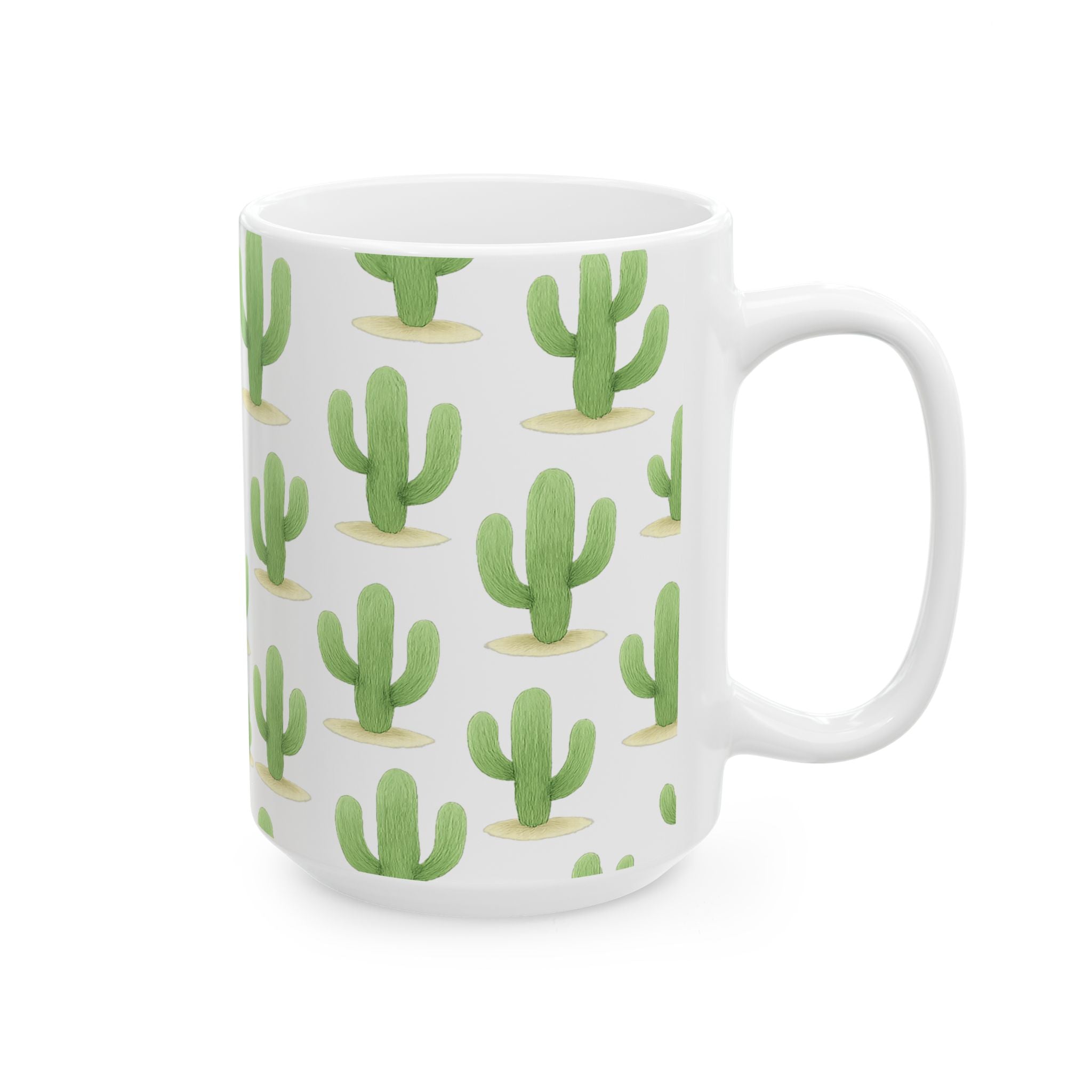 Watercolor Saguaro Cactus Desert Full Wrap Coffee Mug | Cactus Gift | Ceramic Mug