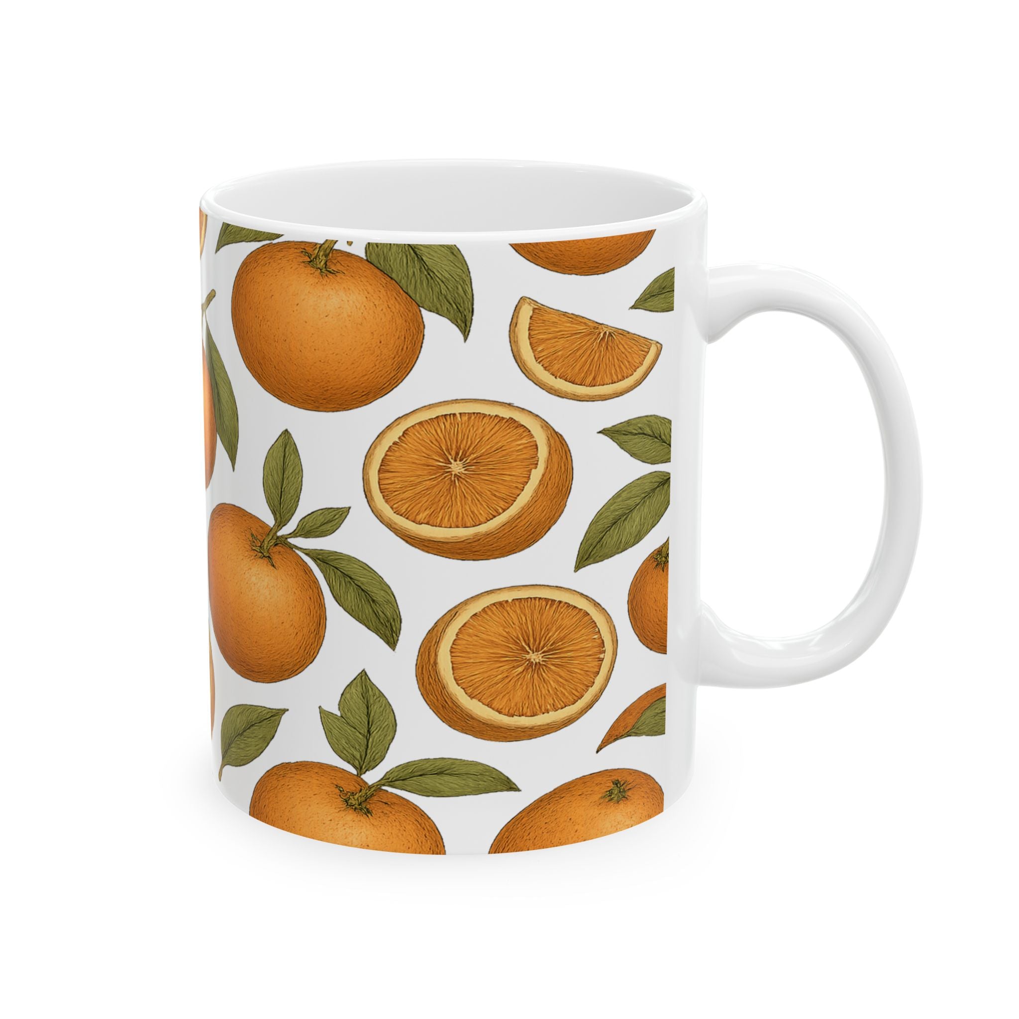 Botanical Oranges Full Wrap Coffee Mug | Fruit Gift | Ceramic Mug