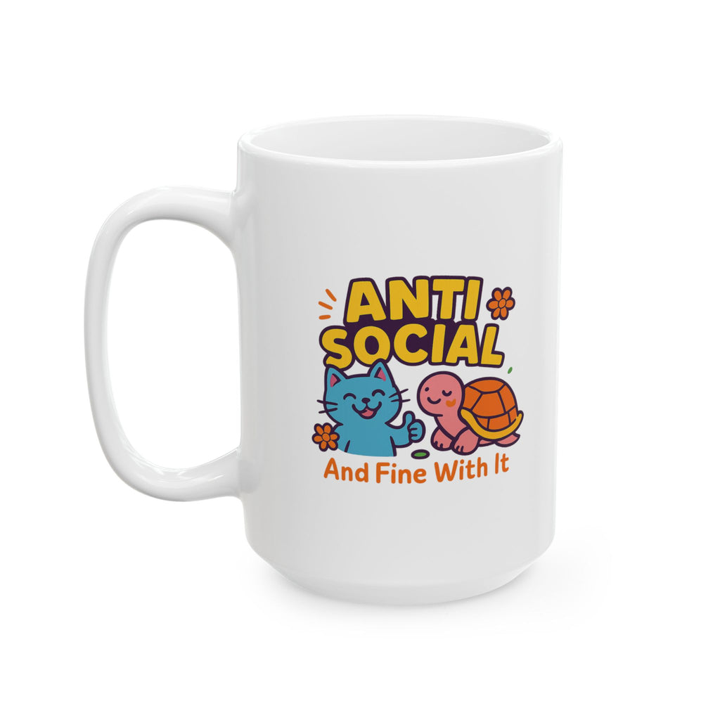 Anti Social Is My Default Setting Coffee Mug | Funny Introvert Gift | Ceramic Mug