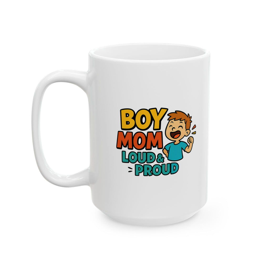 Boy Mom Outnumbered But Winning Coffee Mug | Funny Boy Mom Gift | Ceramic Mug