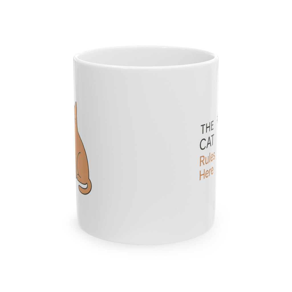 House Rules Set By The Cat Coffee Mug | Funny Cat Humor | Ceramic Mug