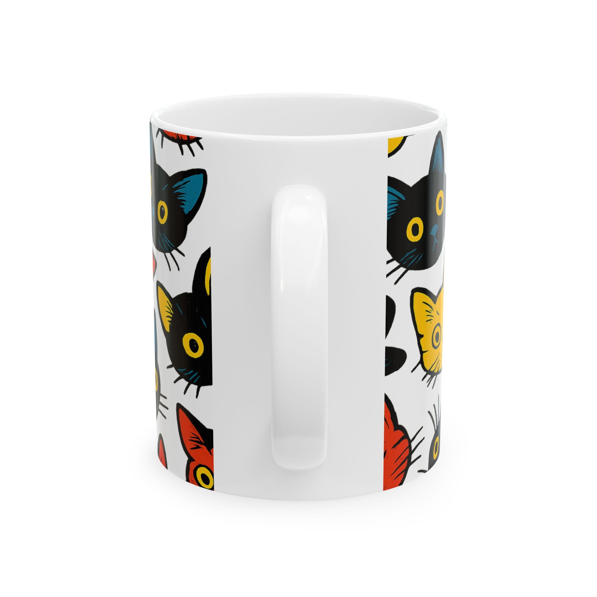 Bold Curious Cats Full Wrap Coffee Mug | Cats Gift | Ceramic Mug