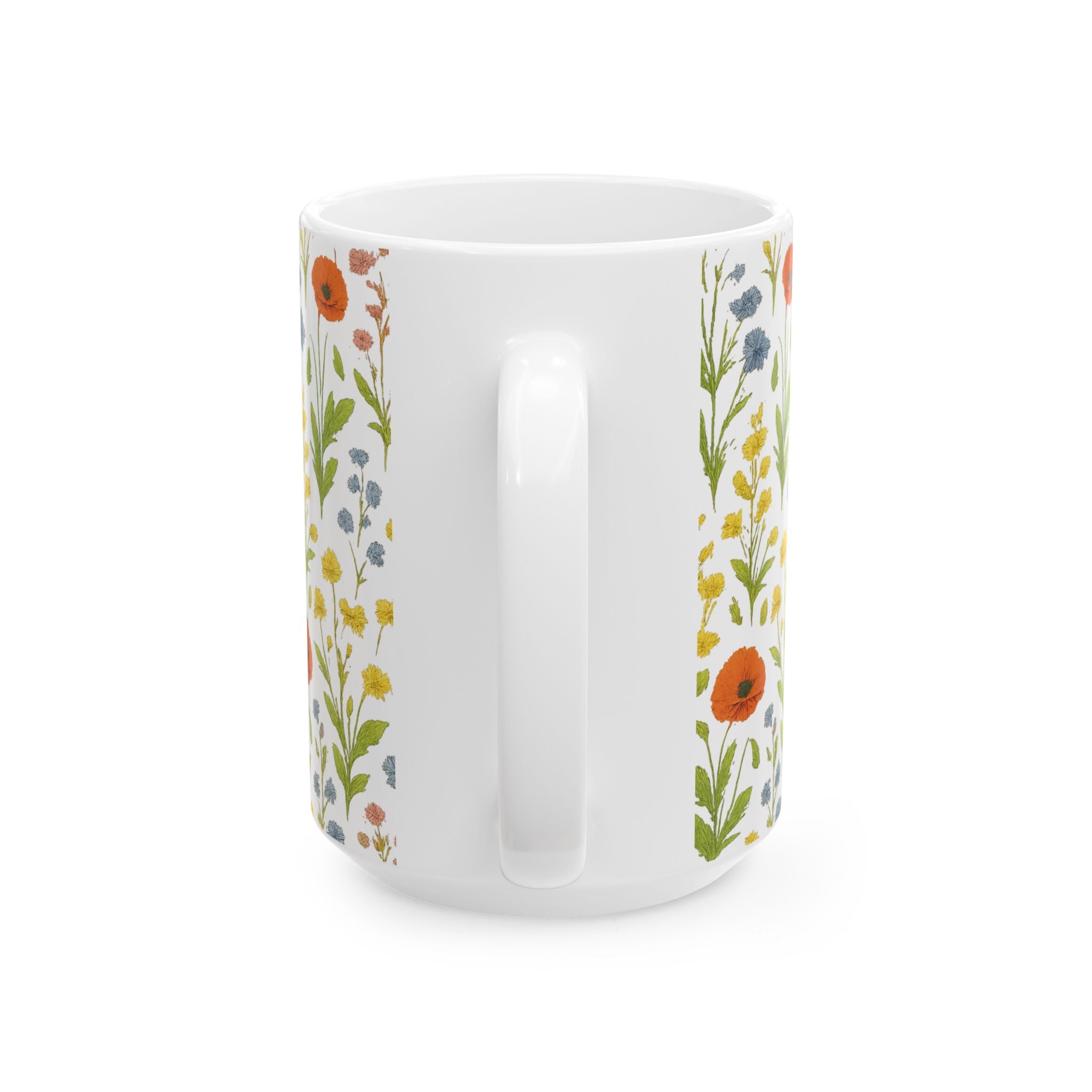 Botanical Wildflower Meadow Full Wrap Coffee Mug | Flowers Gift | Ceramic Mug