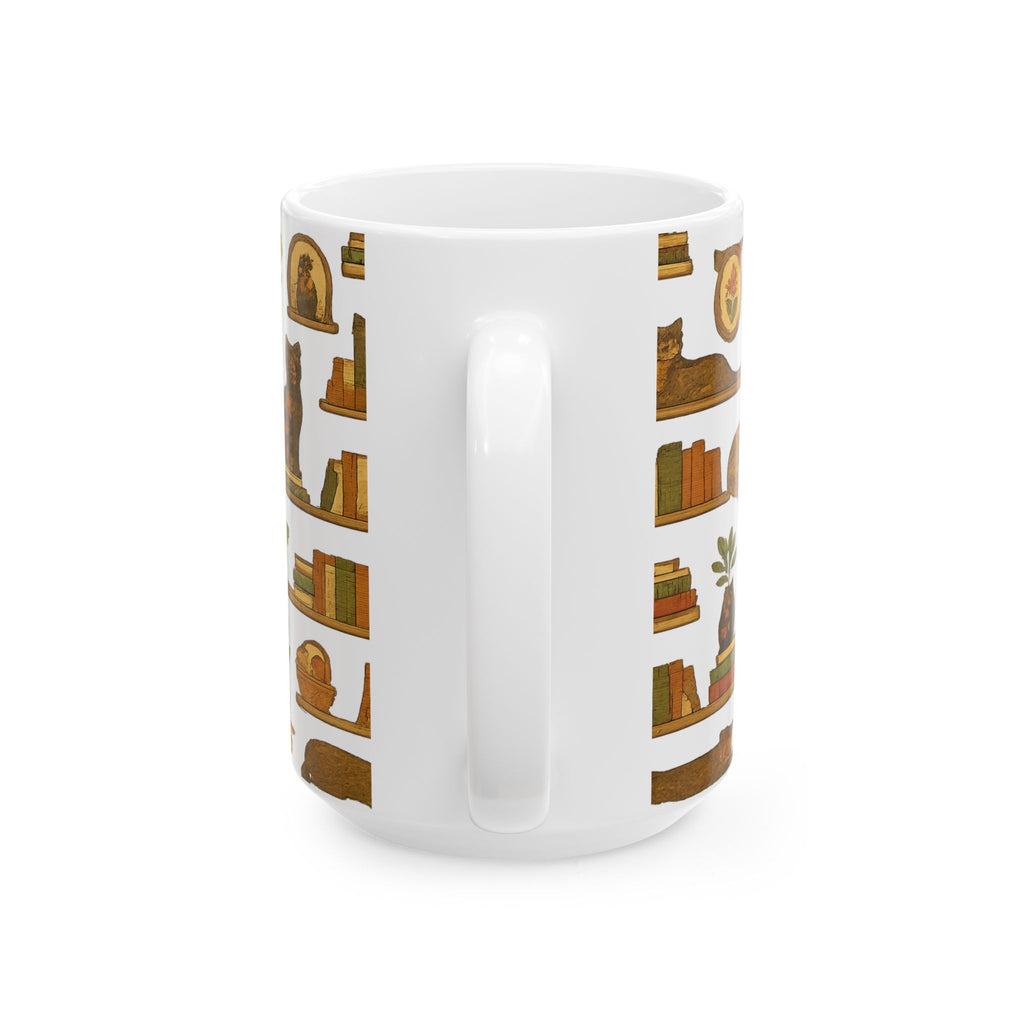 Vintage Cats On Shelves Full Wrap Coffee Mug | Cats Gift | Ceramic Mug