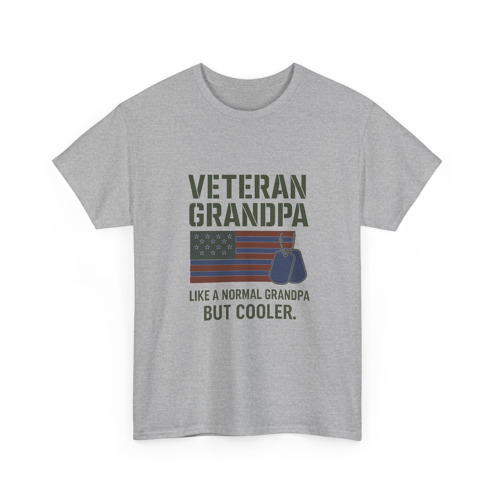 Veteran Grandpa Like A Normal Grandpa But Cooler T-Shirt | Gift for Grandpa | Graphic Tee