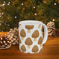 Watercolor Morel Mushrooms Full Wrap Coffee Mug | Mushrooms Gift | Ceramic Mug