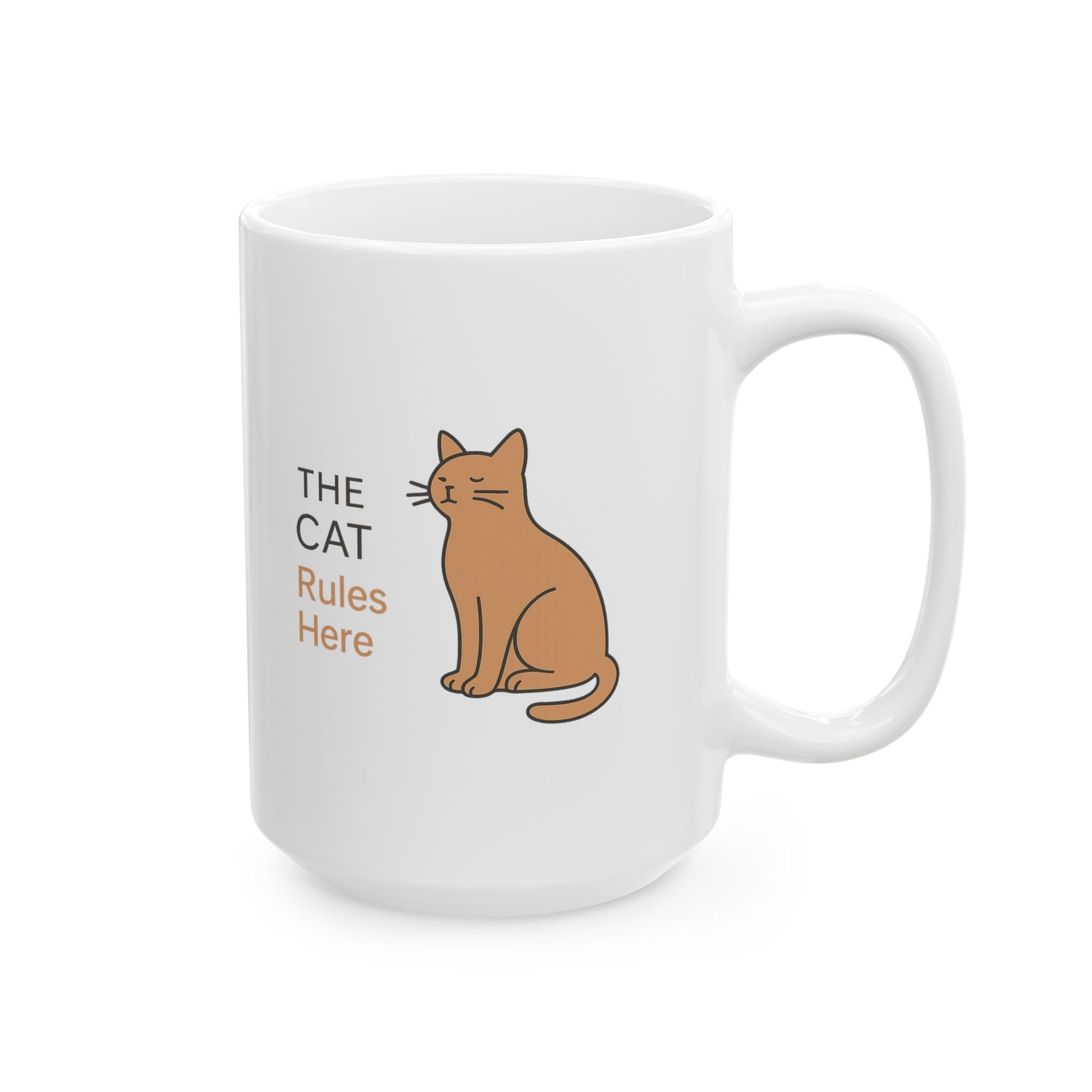 House Rules Set By The Cat Coffee Mug | Funny Cat Humor | Ceramic Mug