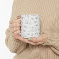 Delicate Cats And Butterflies Full Wrap Coffee Mug | Cats Gift | Ceramic Mug