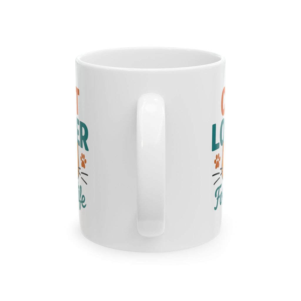 Cat Lover Powered By Caffeine And Purrs Coffee Mug | Gift For Her | Ceramic Mug