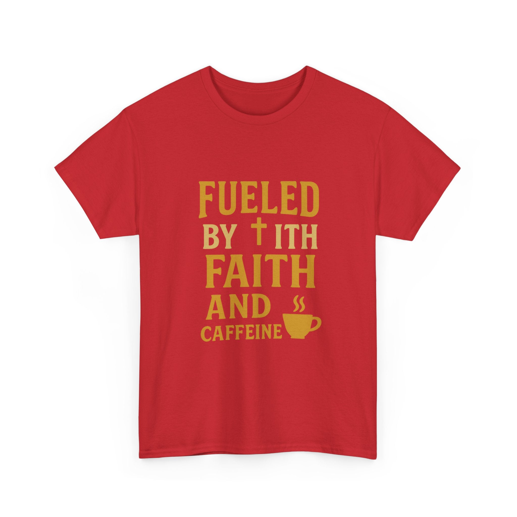 Fueled by Faith and Caffeine T-Shirt | Unique Gift | Graphic Tee