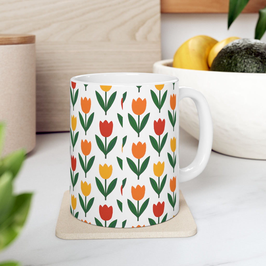 Tulip Row Coffee Mug | Unique Gift | Ceramic Mug