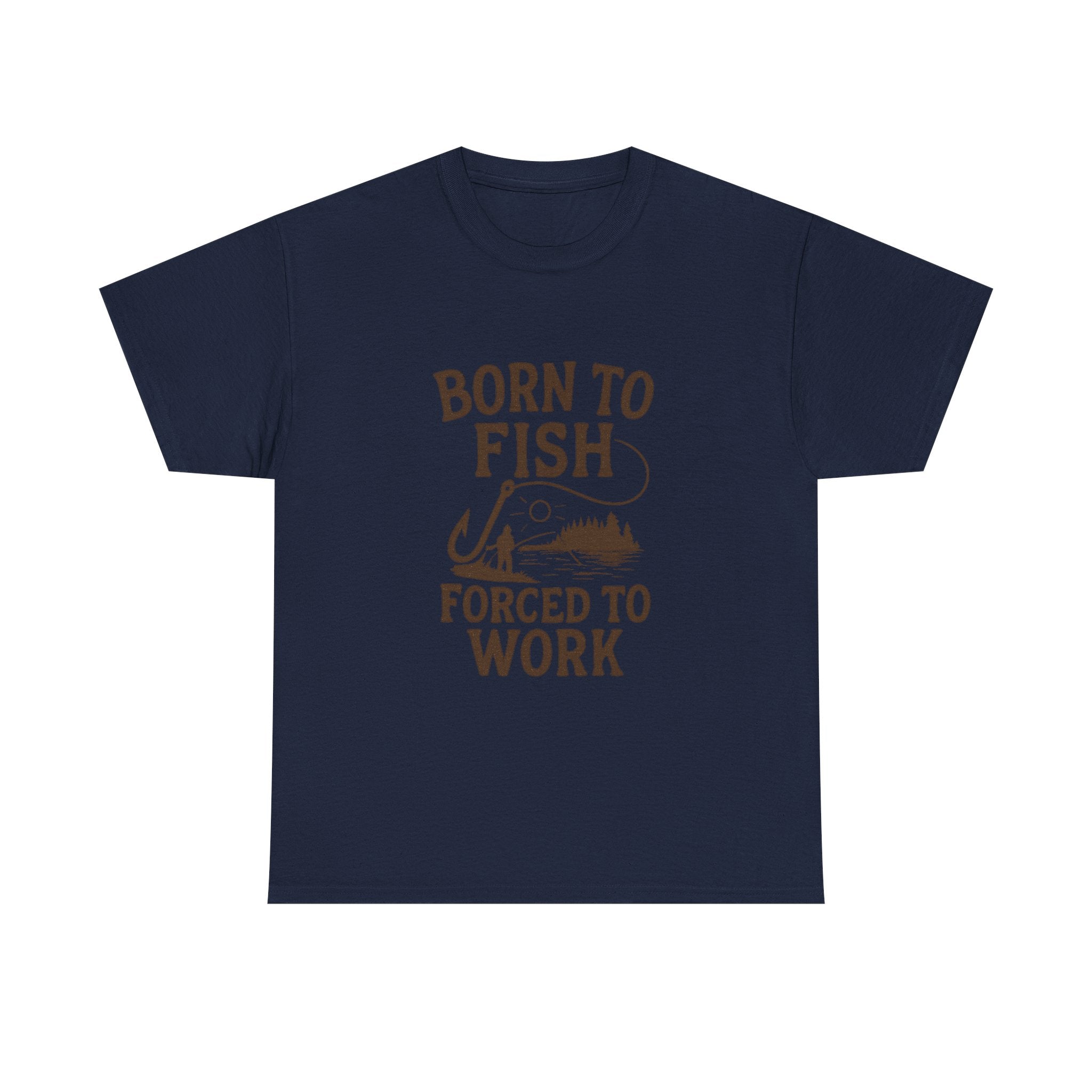 Born To Fish Forced To Work Fishing T-Shirt | Fishing Lover Gift | Graphic Tee