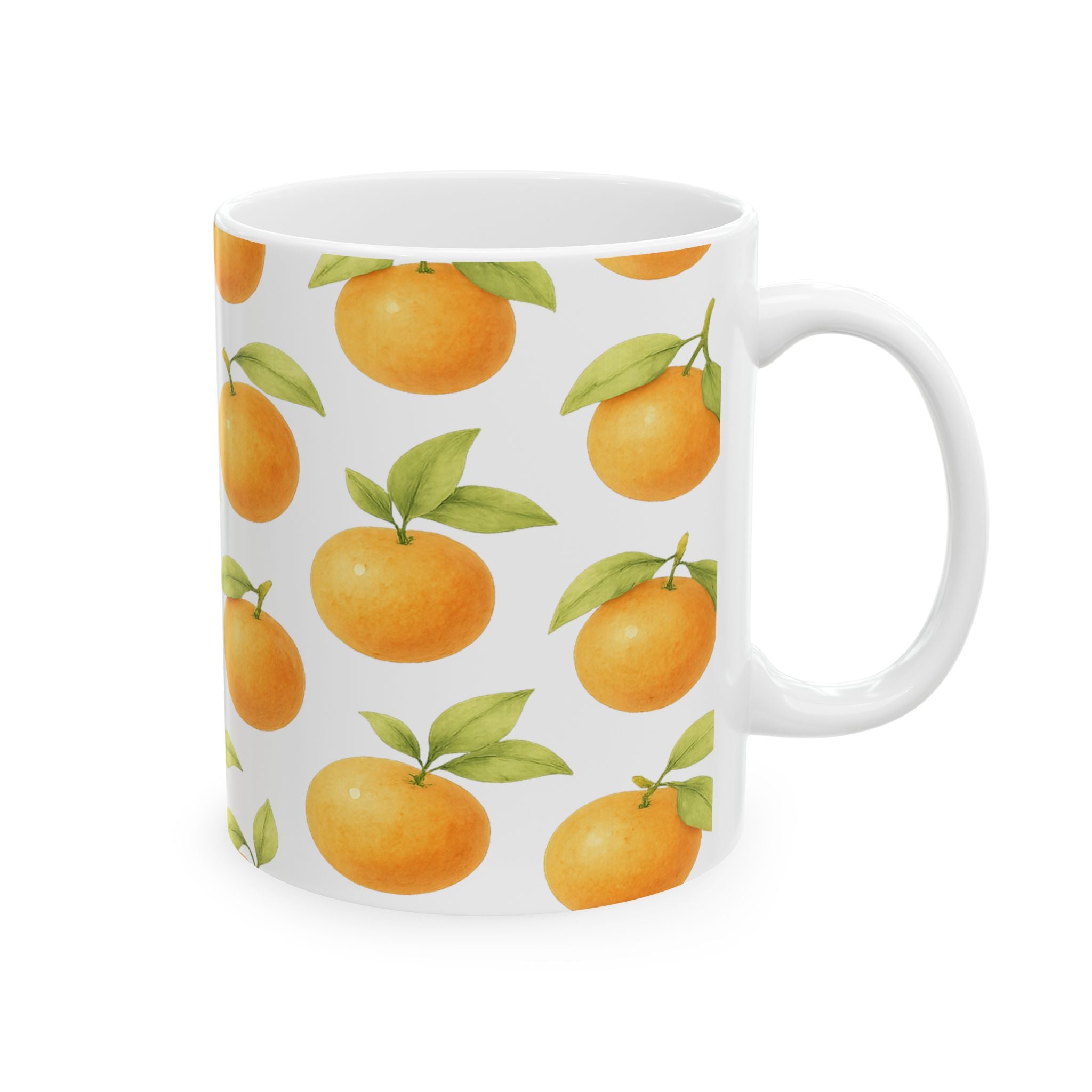 Watercolor Oranges Pattern Coffee Mug | Fruit Lover Gift | Ceramic Mug