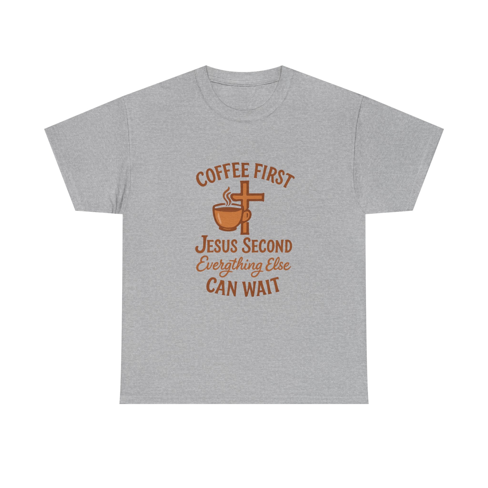 Coffee First Jesus Second Everything Else Can Wait T-Shirt | Coffee Lover Gift | Graphic Tee