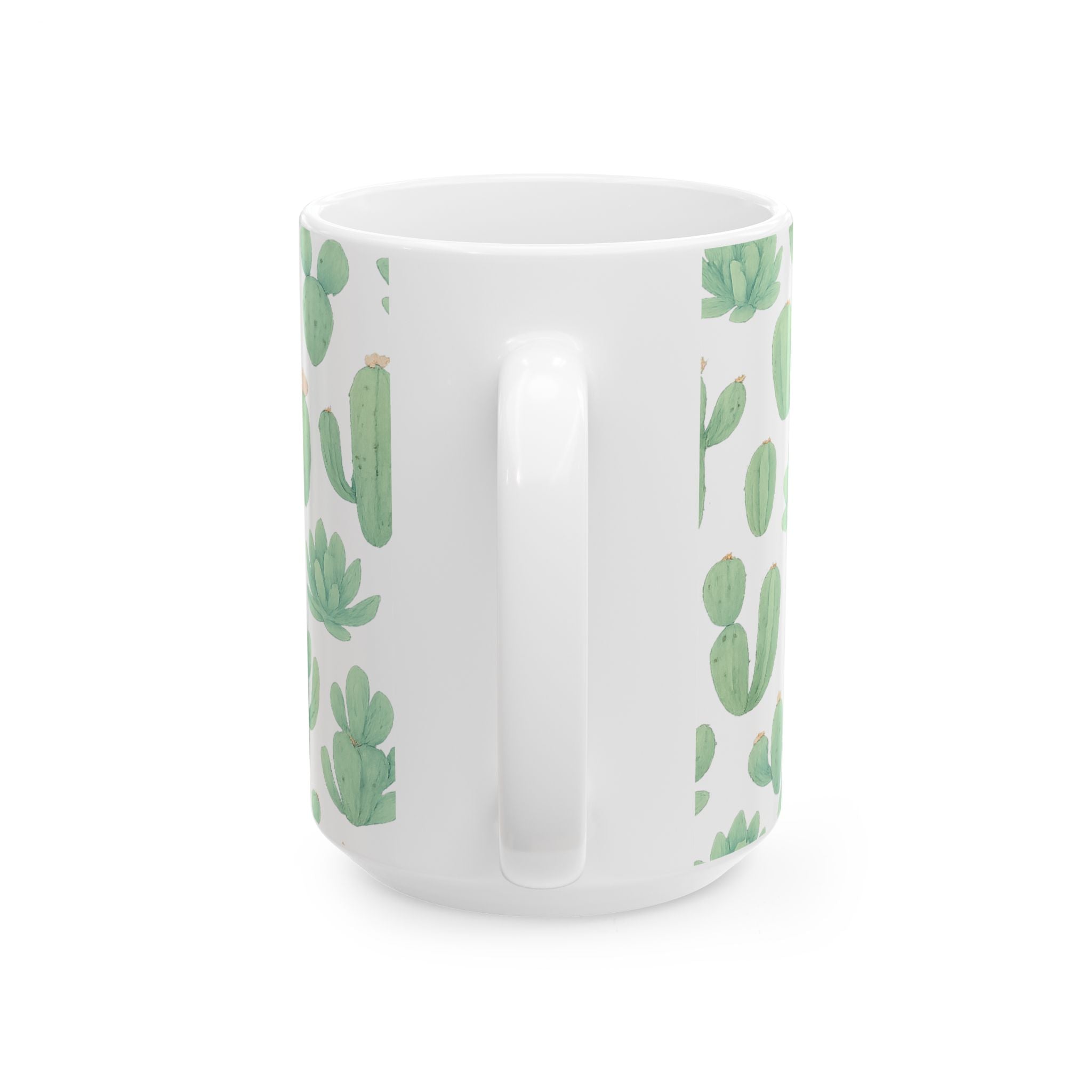 Watercolor Desert Garden Succulents Full Wrap Coffee Mug | Cactus Gift | Ceramic Mug