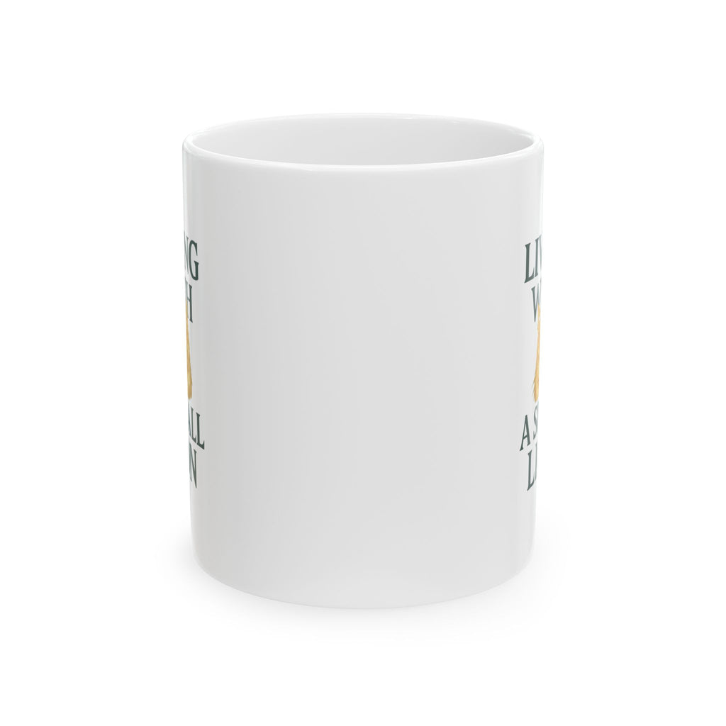 Maine Coon Mom Living With A Small Lion Coffee Mug | Gift for Mom | Ceramic Mug