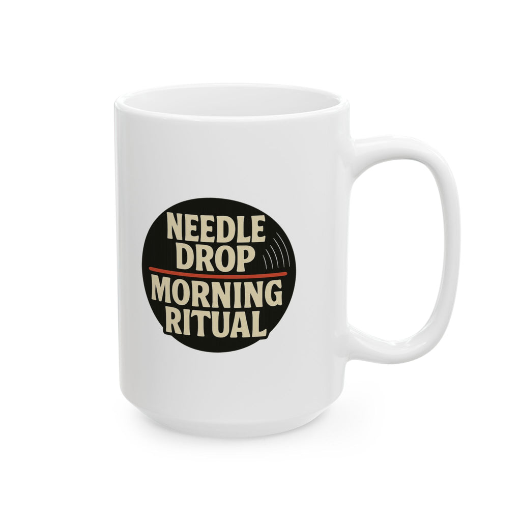 Vintage Vinyl Collector Needle Drop Morning Ritual Coffee Mug | Unique Gift | Ceramic Mug