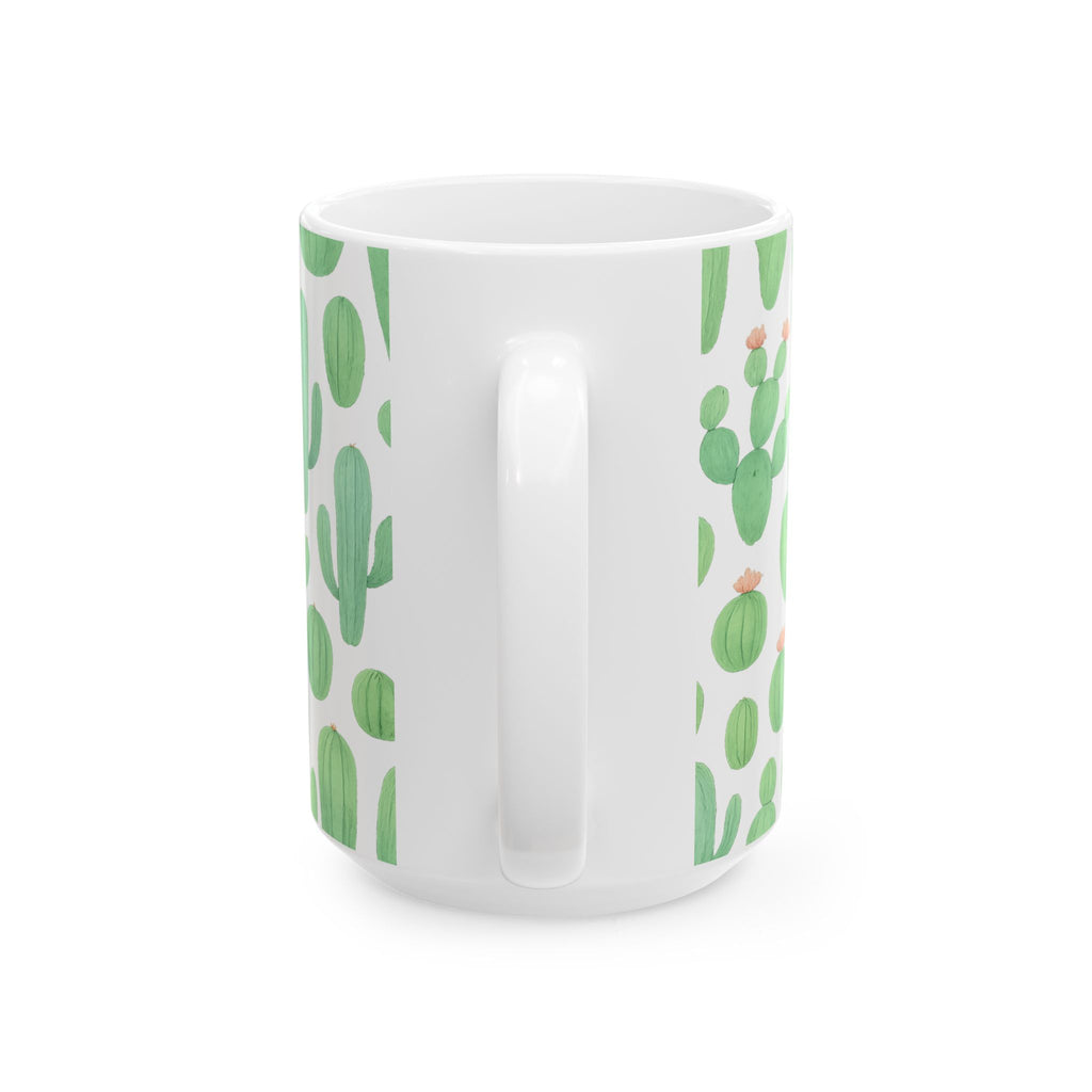 Watercolor Mixed Cactus Collection Full Wrap Coffee Mug | Cactus Gift | Ceramic Mug