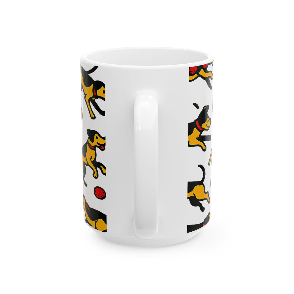 Bold Dogs Playing Fetch Full Wrap Coffee Mug | Dogs Gift | Ceramic Mug