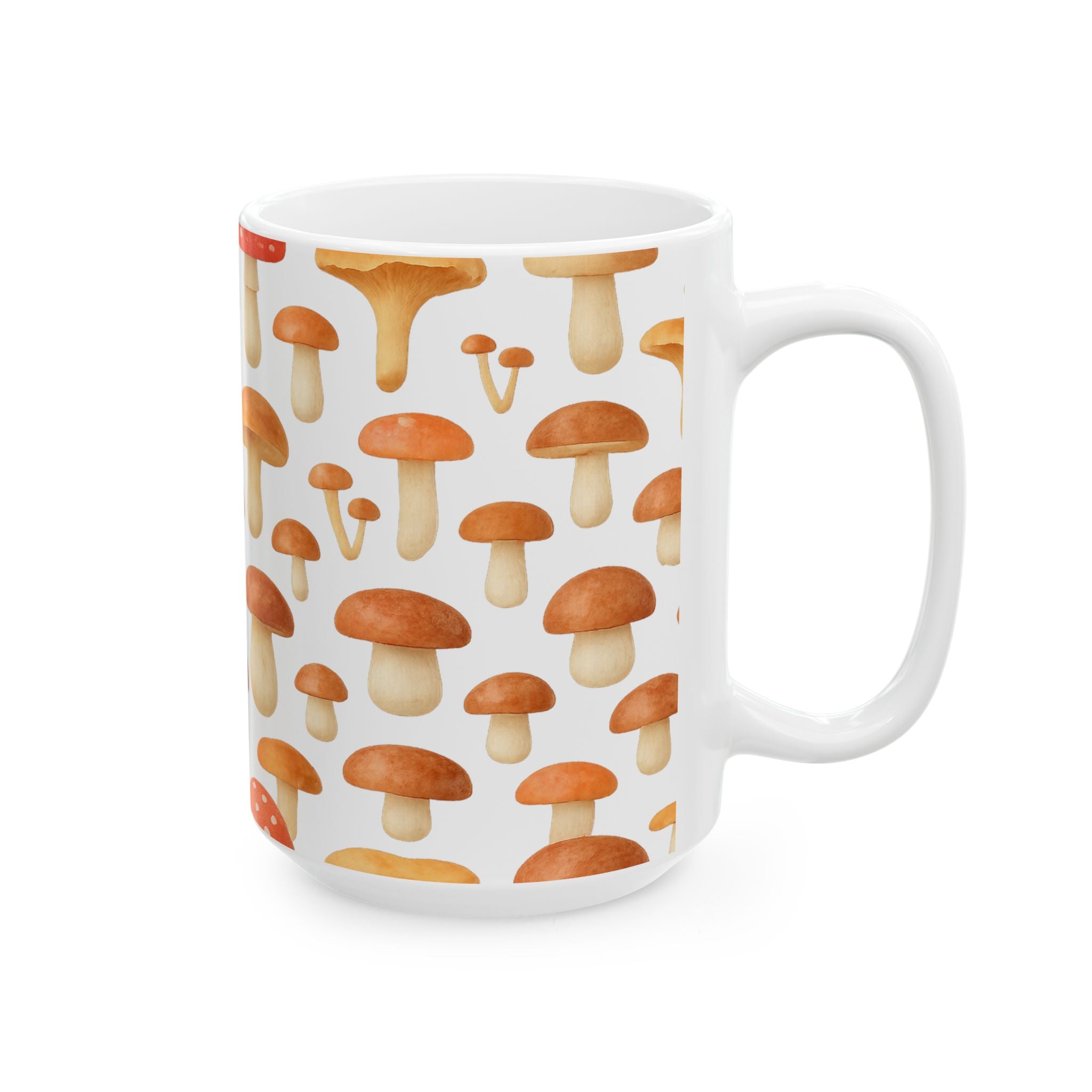 Watercolor Forest Mushrooms Pattern Coffee Mug | Mushrooms Lover Gift | Ceramic Mug