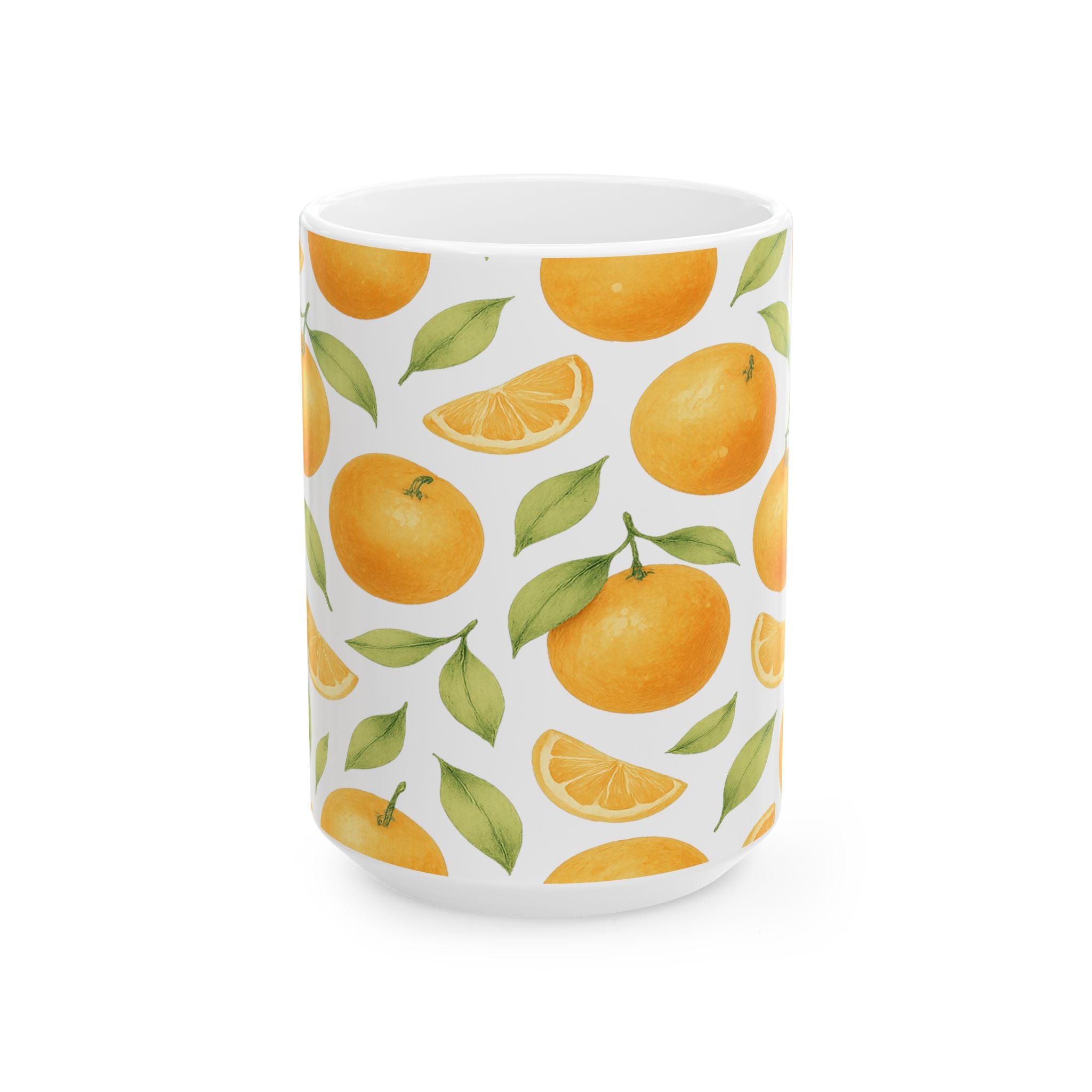Watercolor Oranges Full Wrap Coffee Mug | Fruit Gift | Ceramic Mug