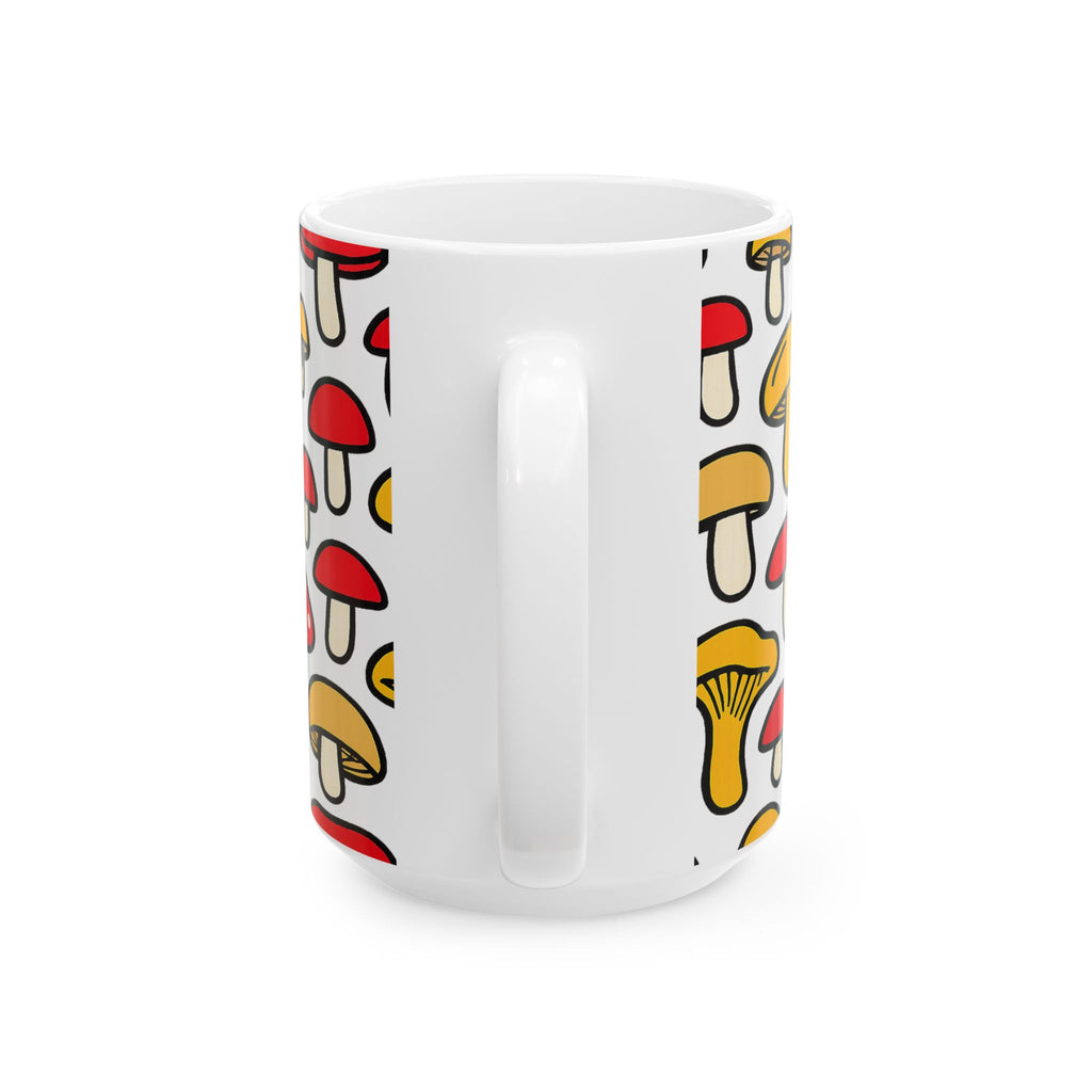 Bold Forest Mushrooms Pattern Coffee Mug | Mushrooms Lover Gift | Ceramic Mug
