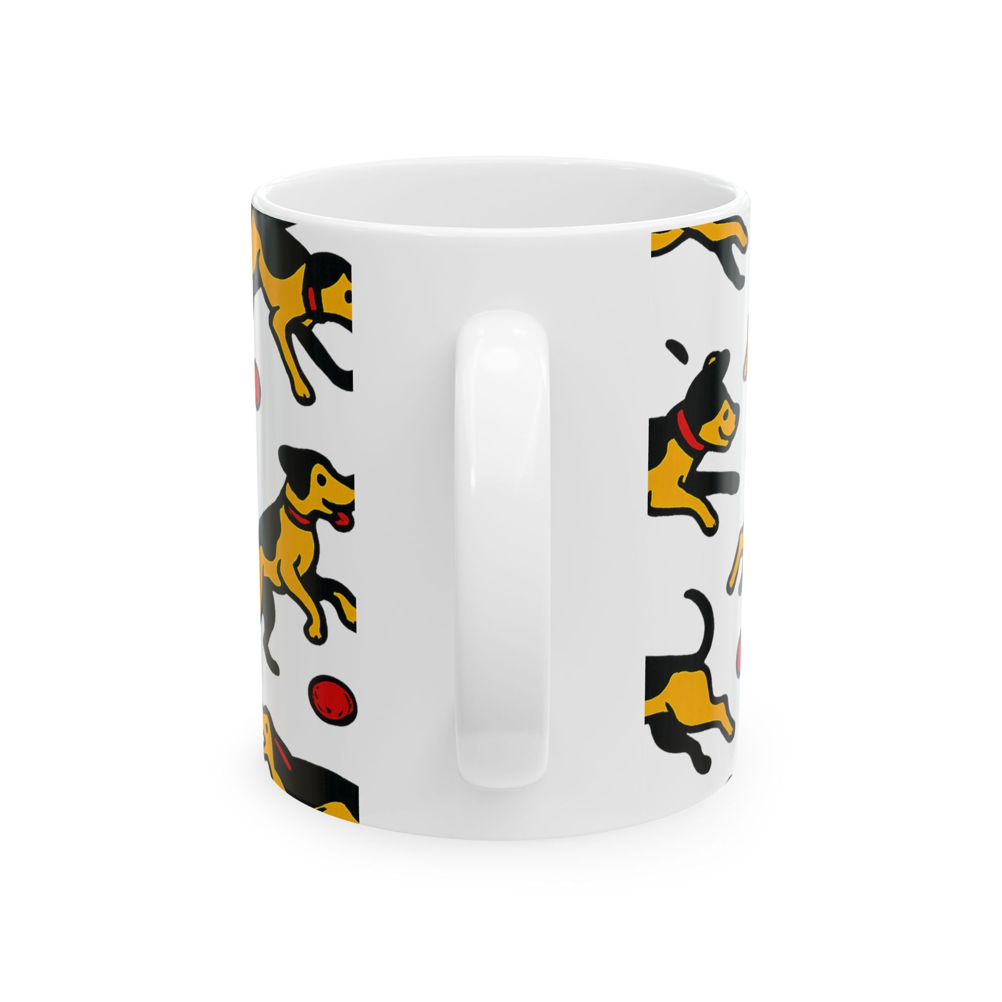 Bold Dogs Playing Fetch Full Wrap Coffee Mug | Dogs Gift | Ceramic Mug