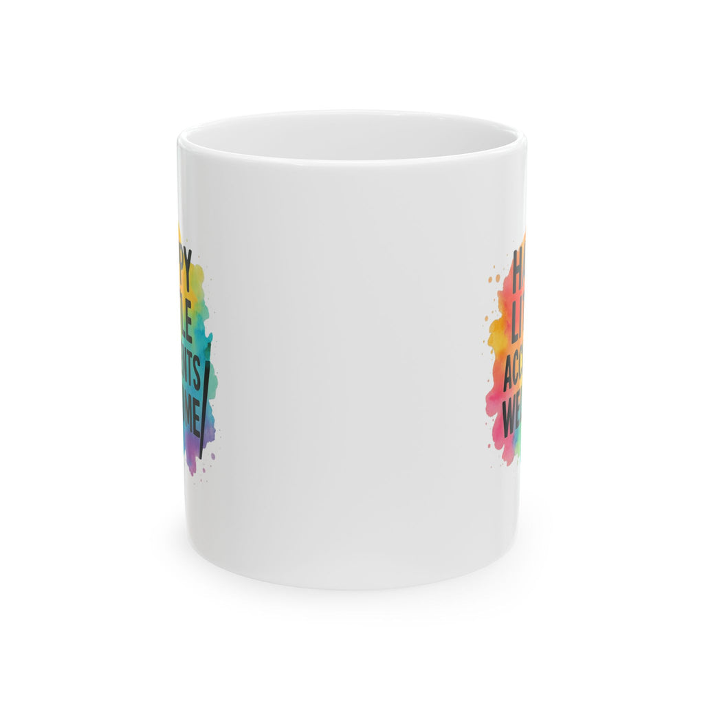 Watercolor Artist Happy Little Accidents Welcome Coffee Mug | Unique Gift | Ceramic Mug