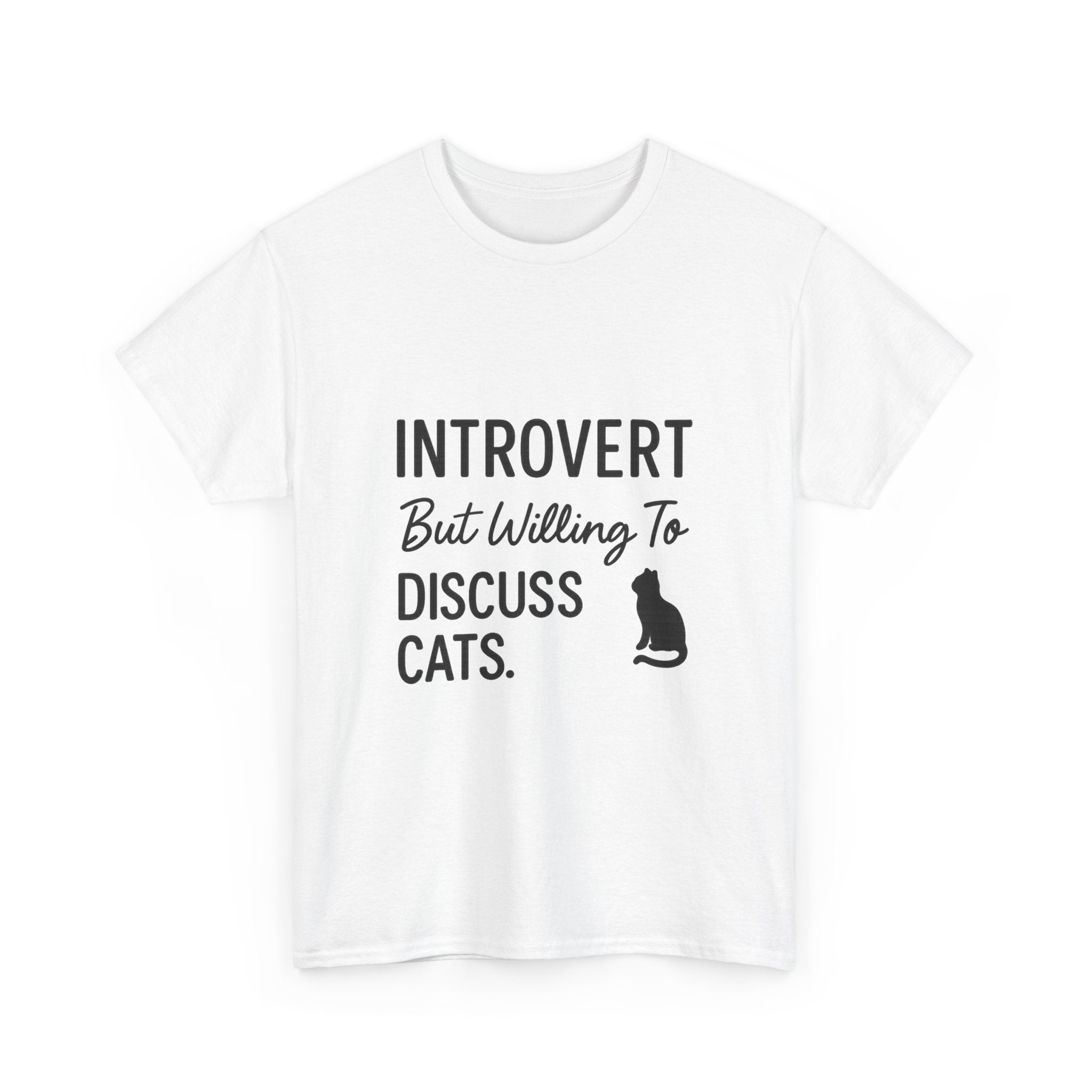 Introvert But Willing To Discuss Cats T-Shirt | Cat Lover Gift | Graphic Tee