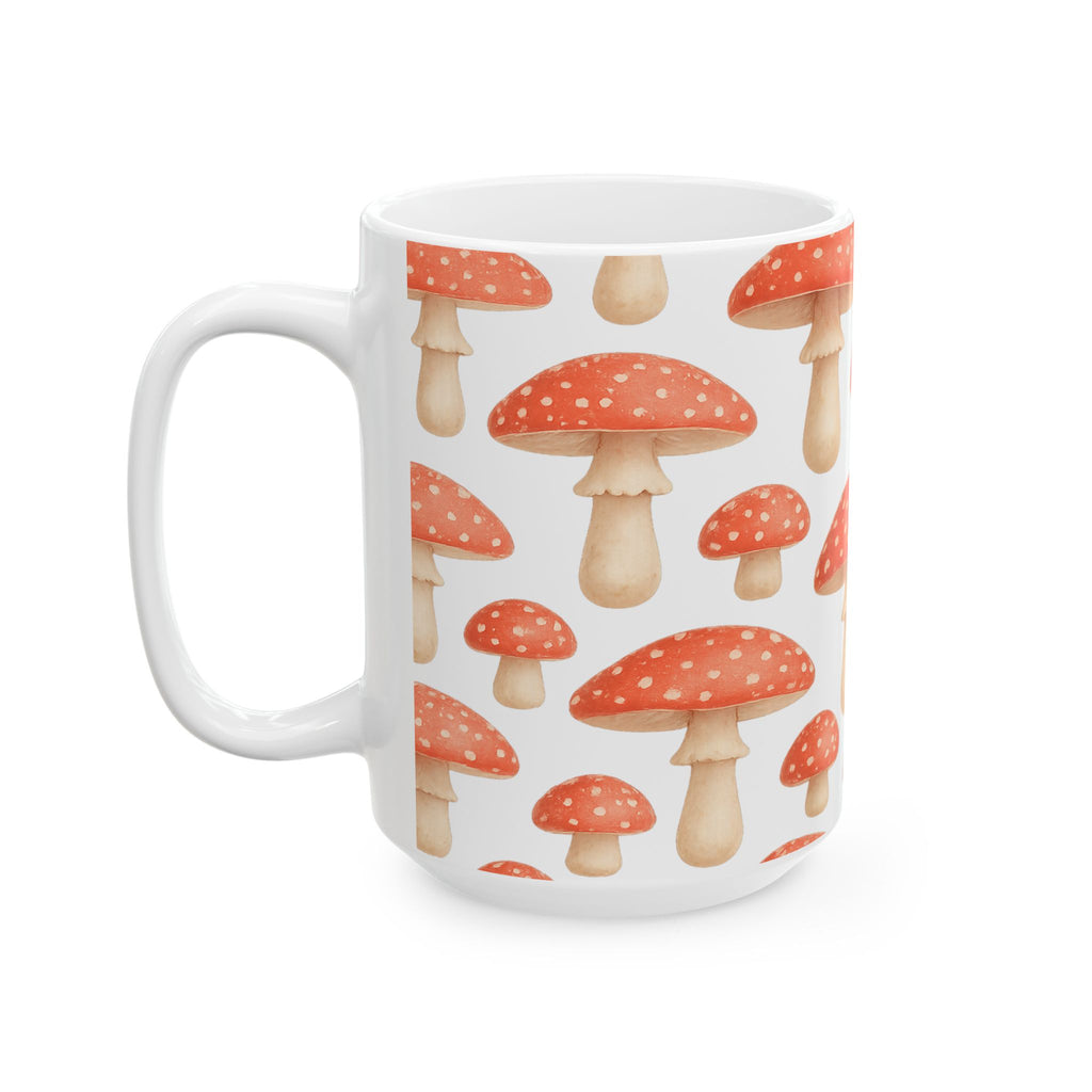 Watercolor Fly Agaric Mushrooms Full Wrap Coffee Mug | Mushrooms Gift | Ceramic Mug
