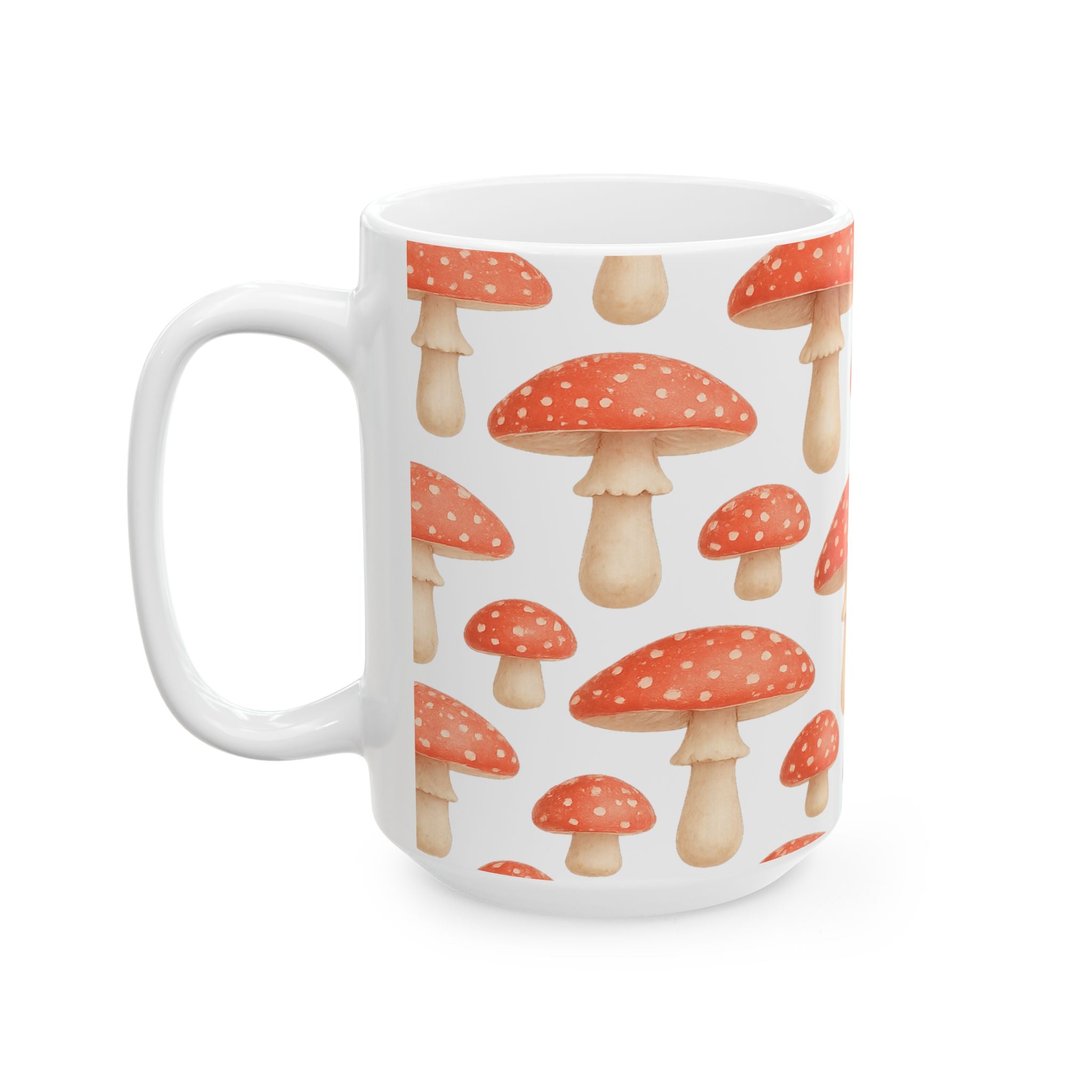 Watercolor Fly Agaric Mushrooms Full Wrap Coffee Mug | Mushrooms Gift | Ceramic Mug