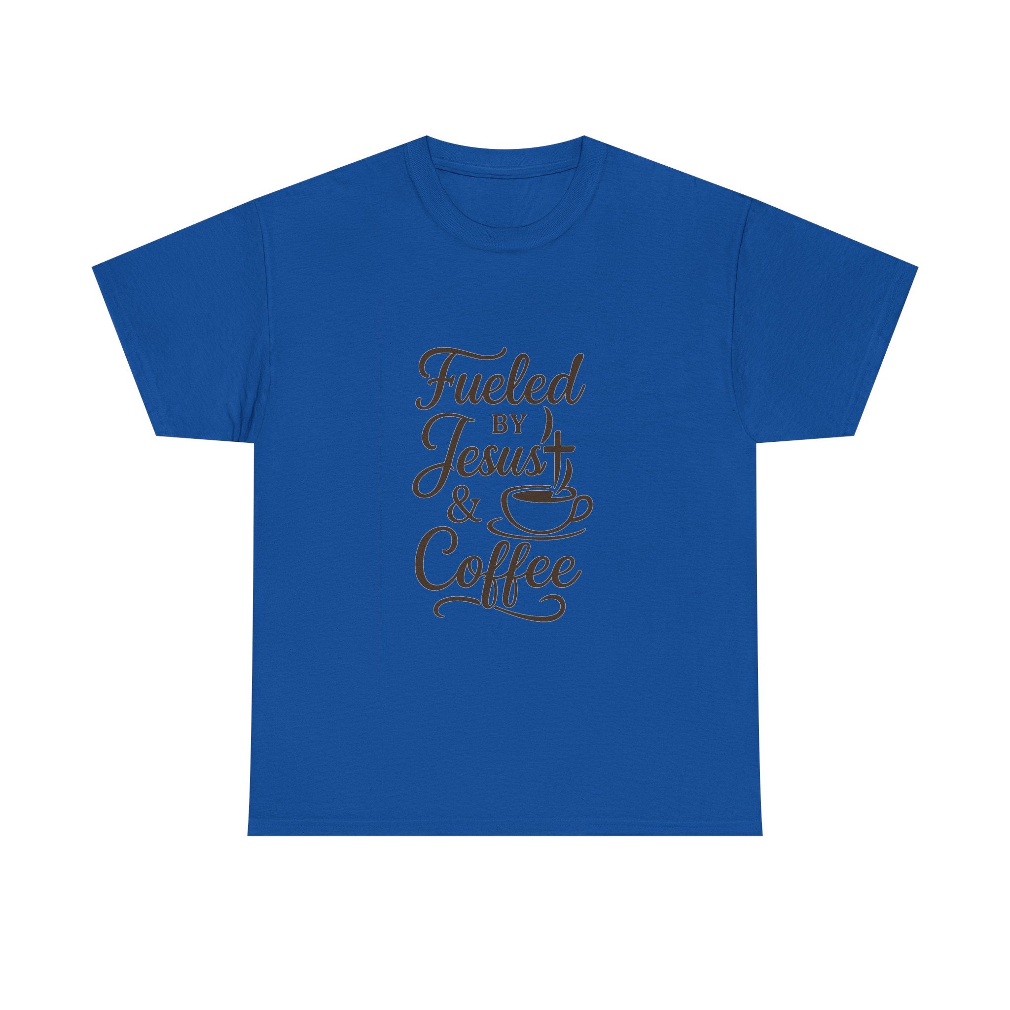 Fueled By Jesus And Coffee Faith T-Shirt | Coffee Lover Gift | Graphic Tee