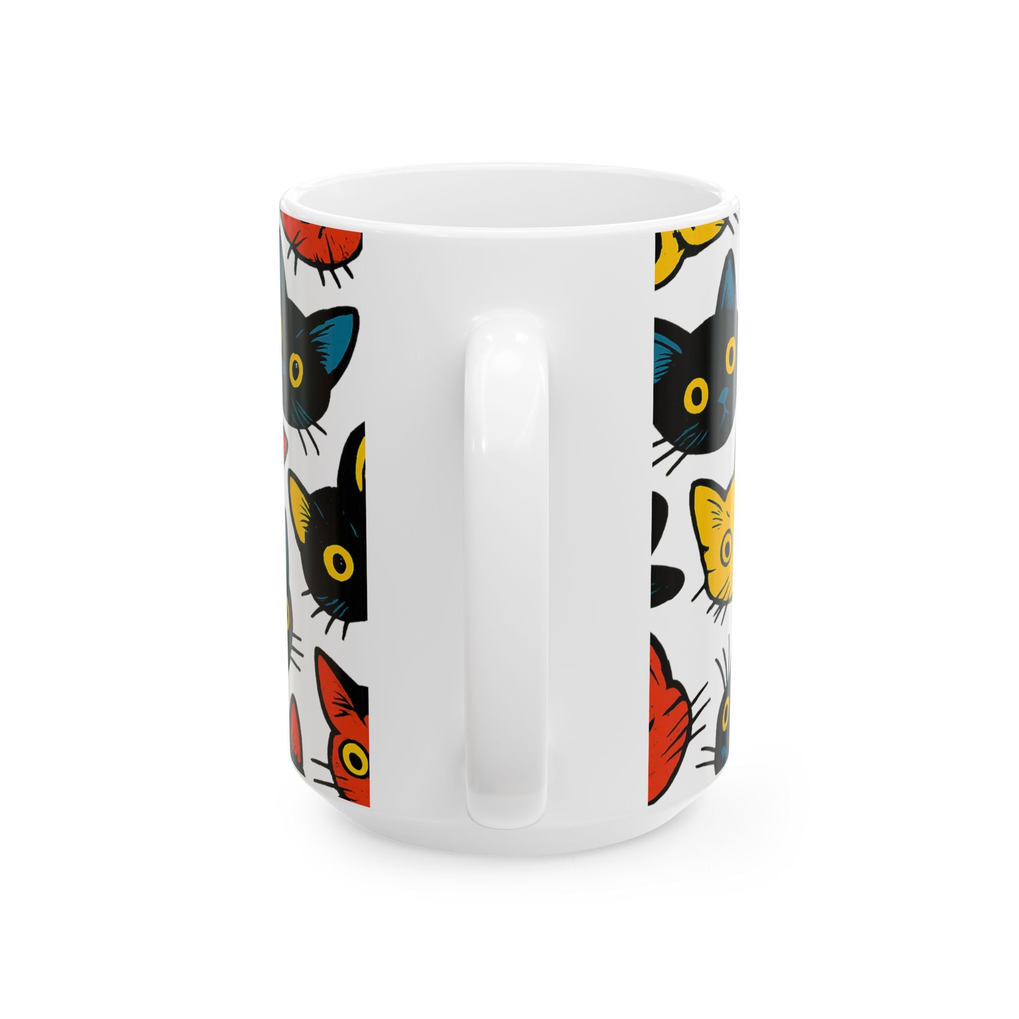 Bold Curious Cats Full Wrap Coffee Mug | Cats Gift | Ceramic Mug