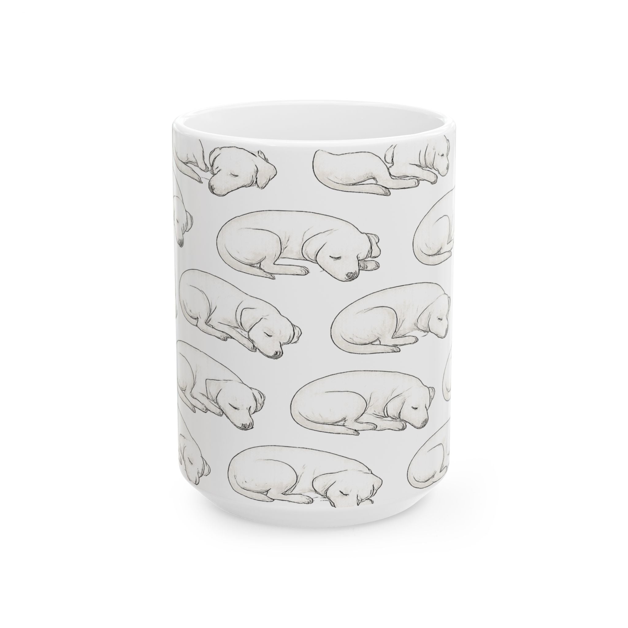 Delicate Sleeping Dogs Full Wrap Coffee Mug | Dogs Gift | Ceramic Mug